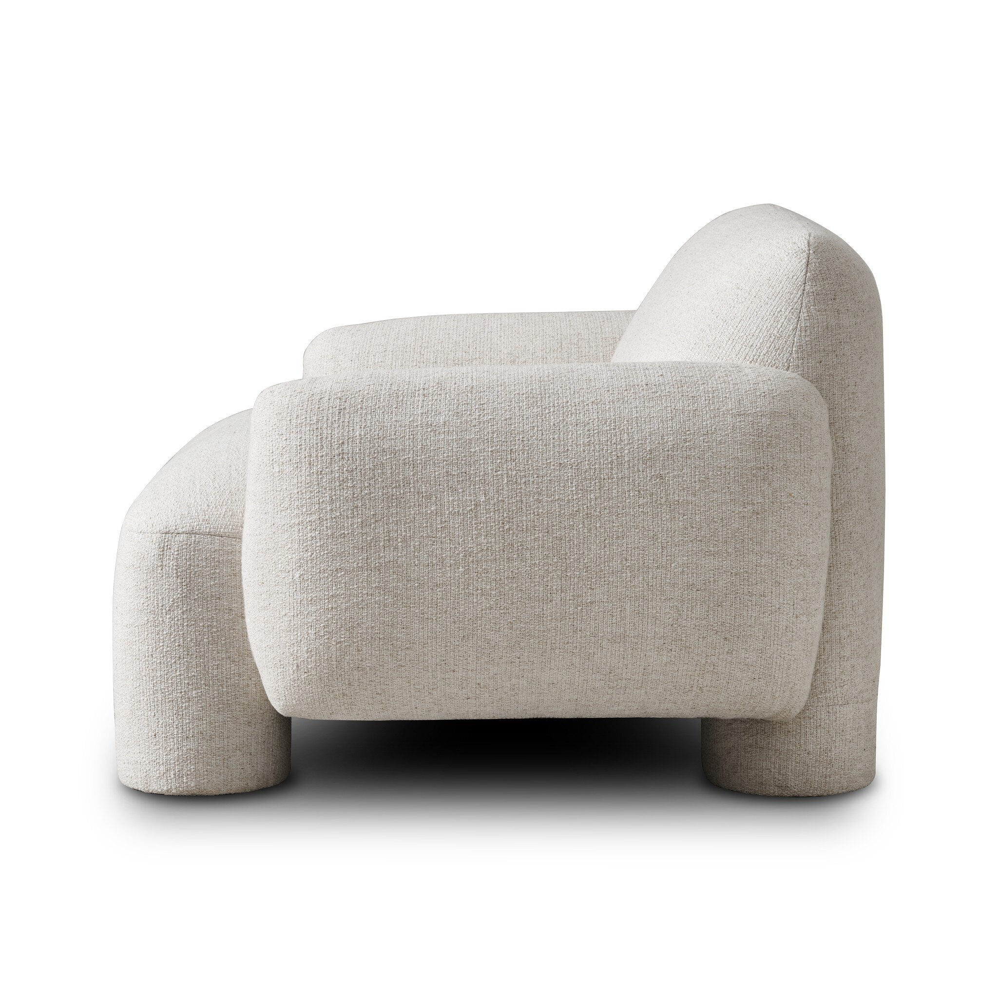 Beige armchair on a white background
