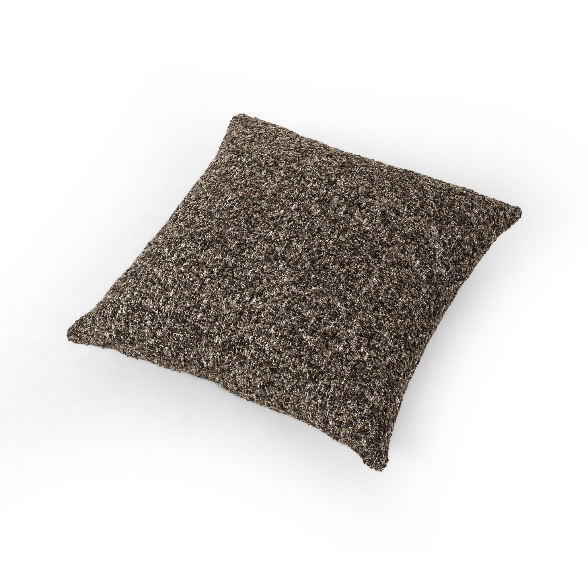 Textured brown pillow on a white background
