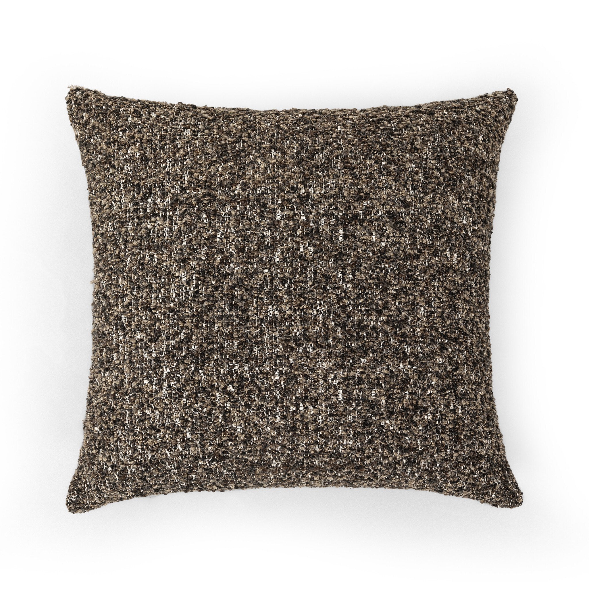 Textured brown pillow on a white background