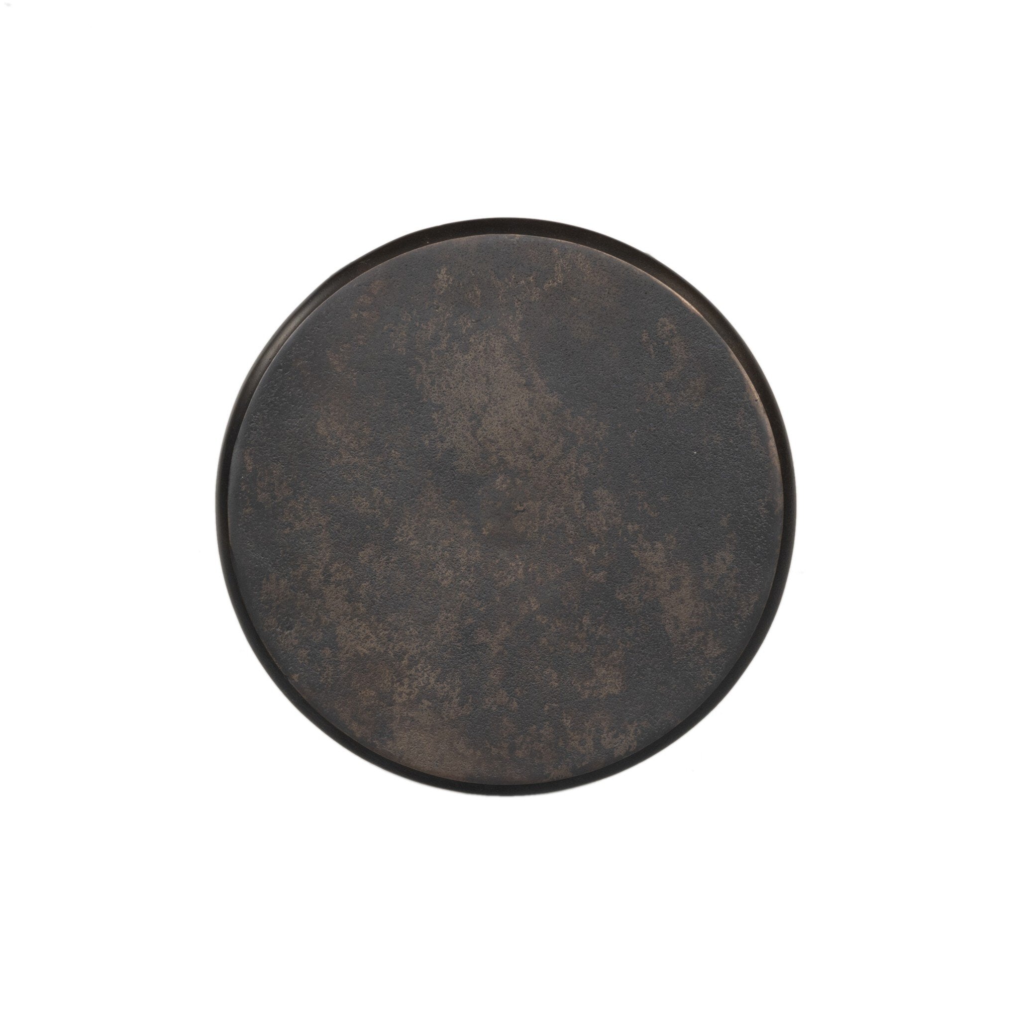 Round bronze tabletop on white background