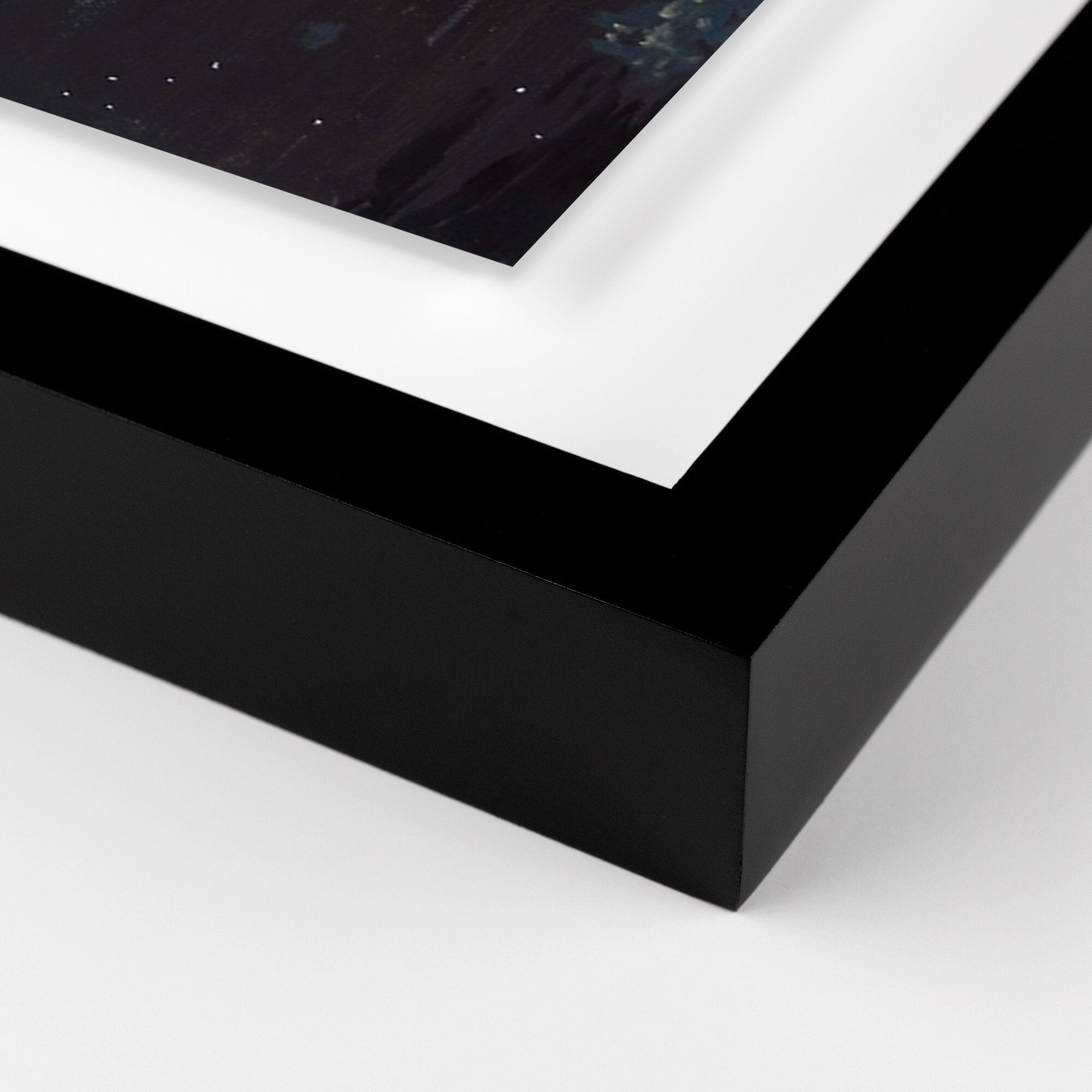 Close-up of a black framed picture