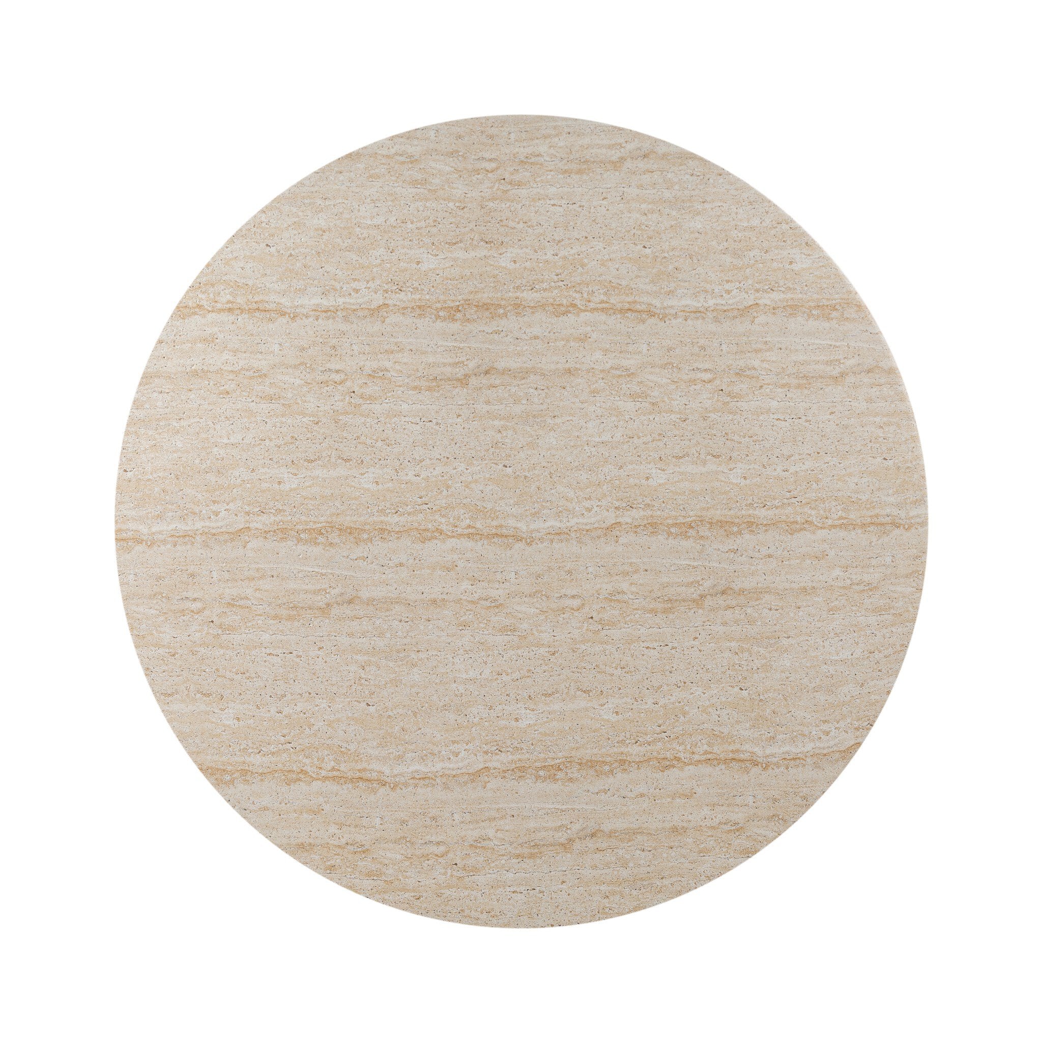 Round beige rug on a white background