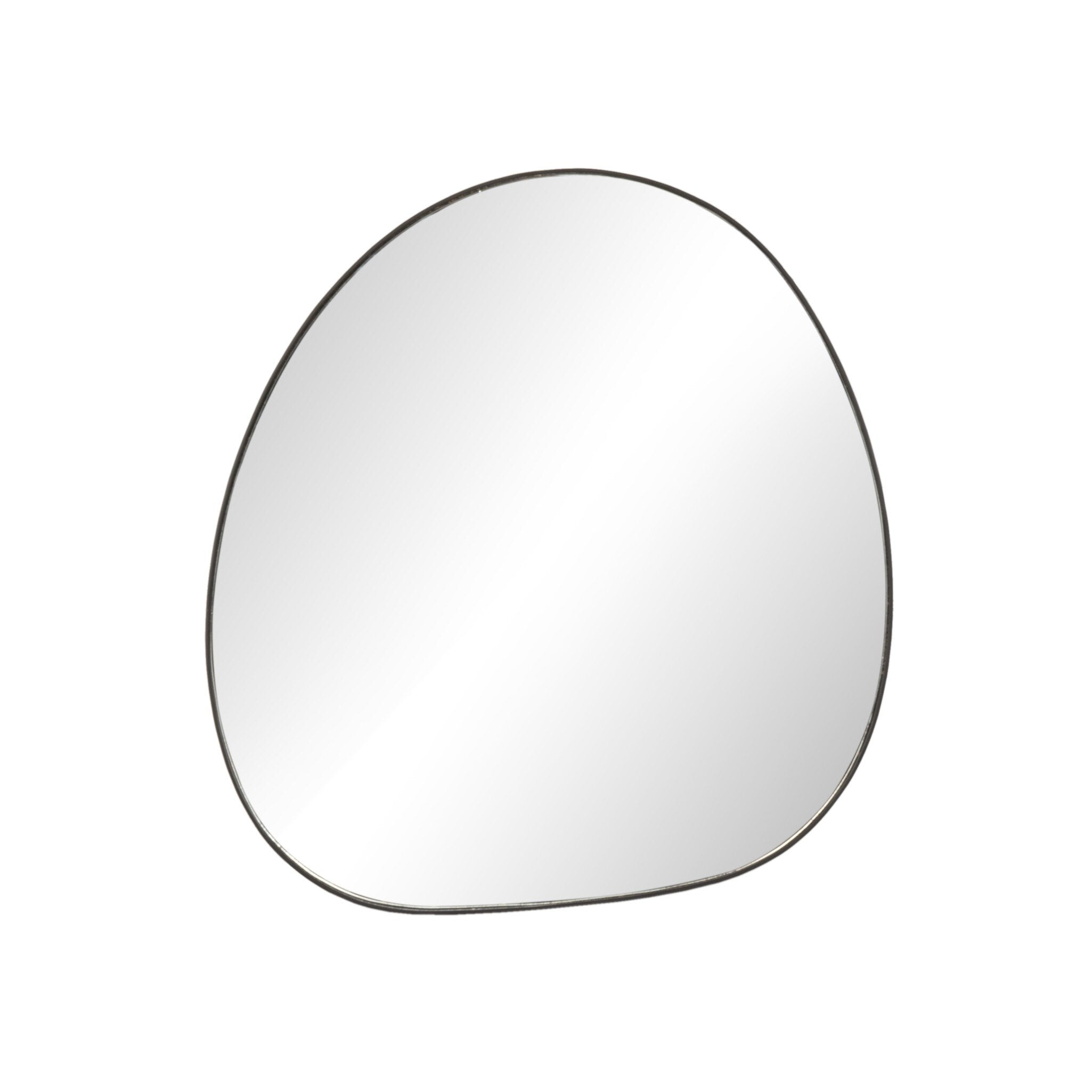 Round glass mirror on a white background