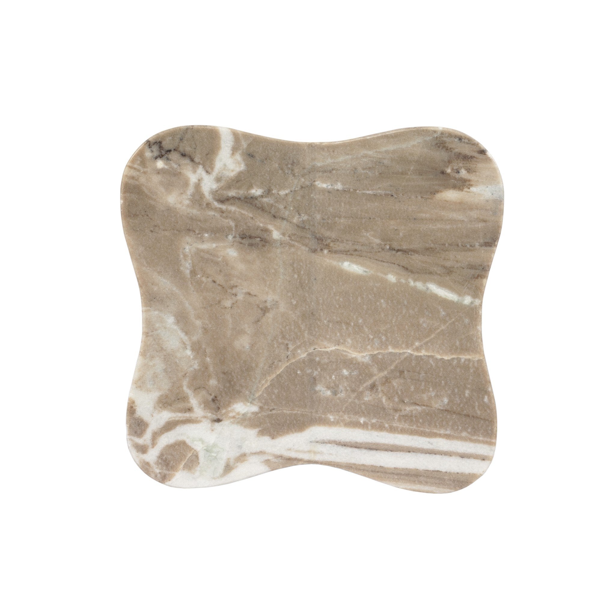 Top view of a marble book holder on a white backgrounf