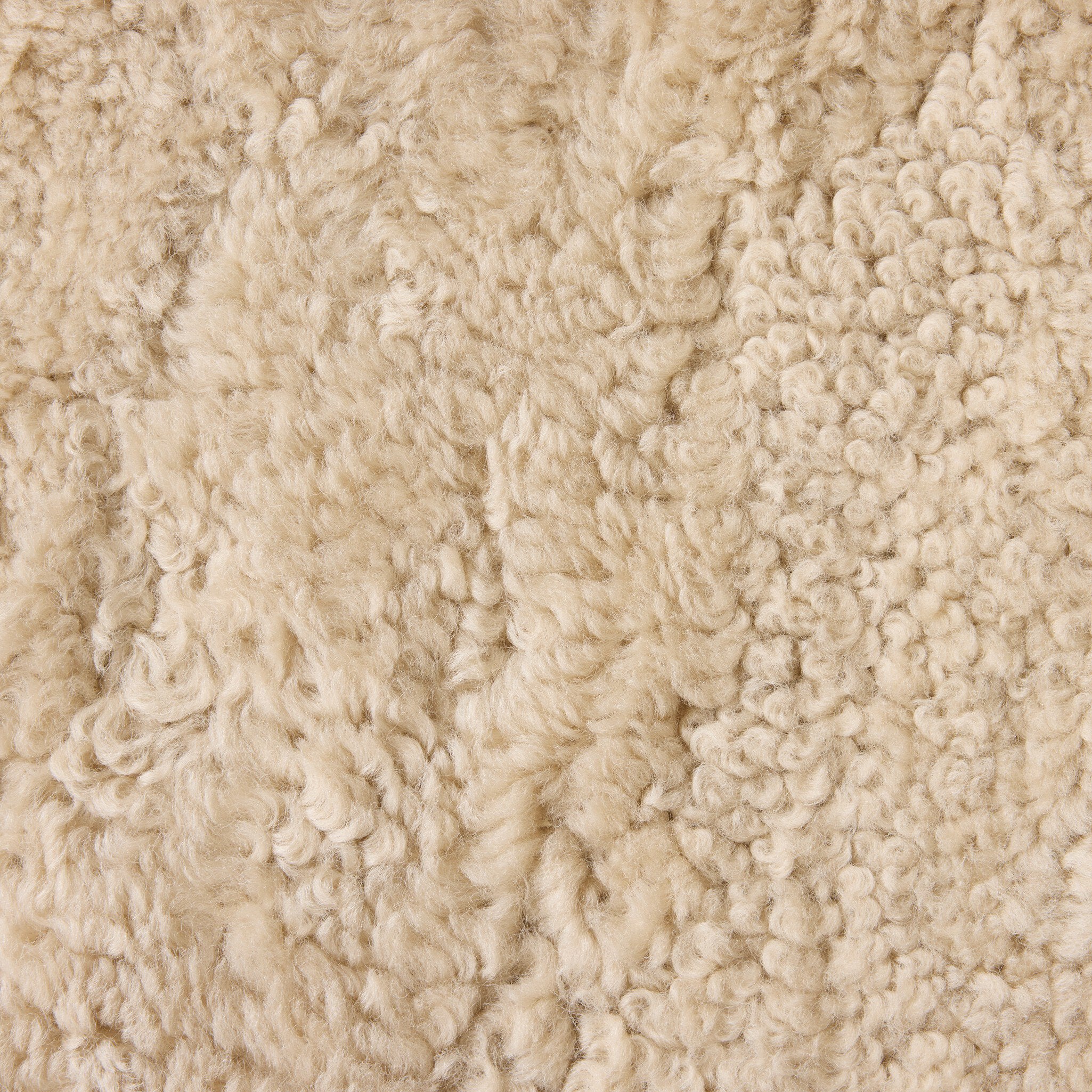 Close-up of beige shearling