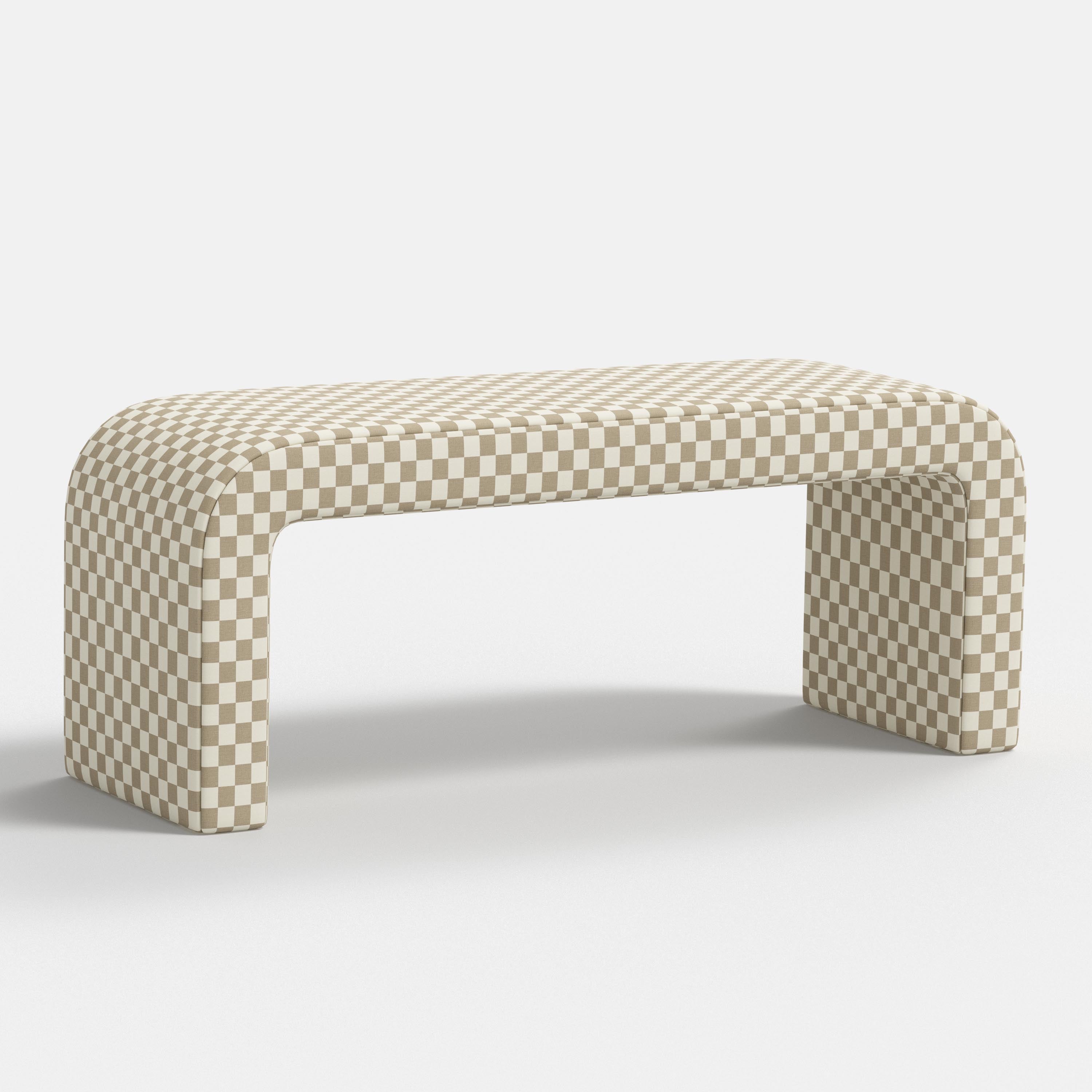 Checkered bench on a white background