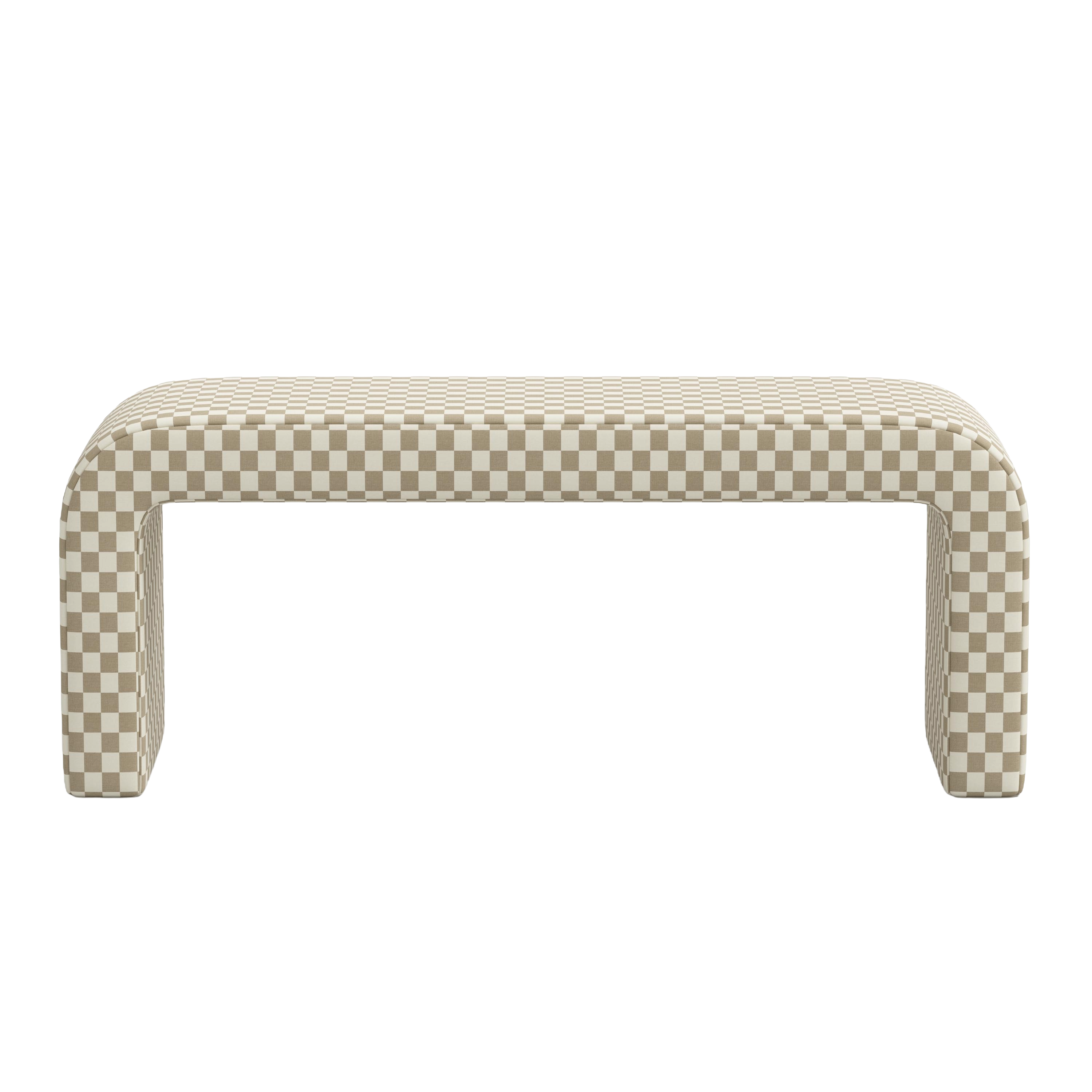 Checkered bench on a white background
