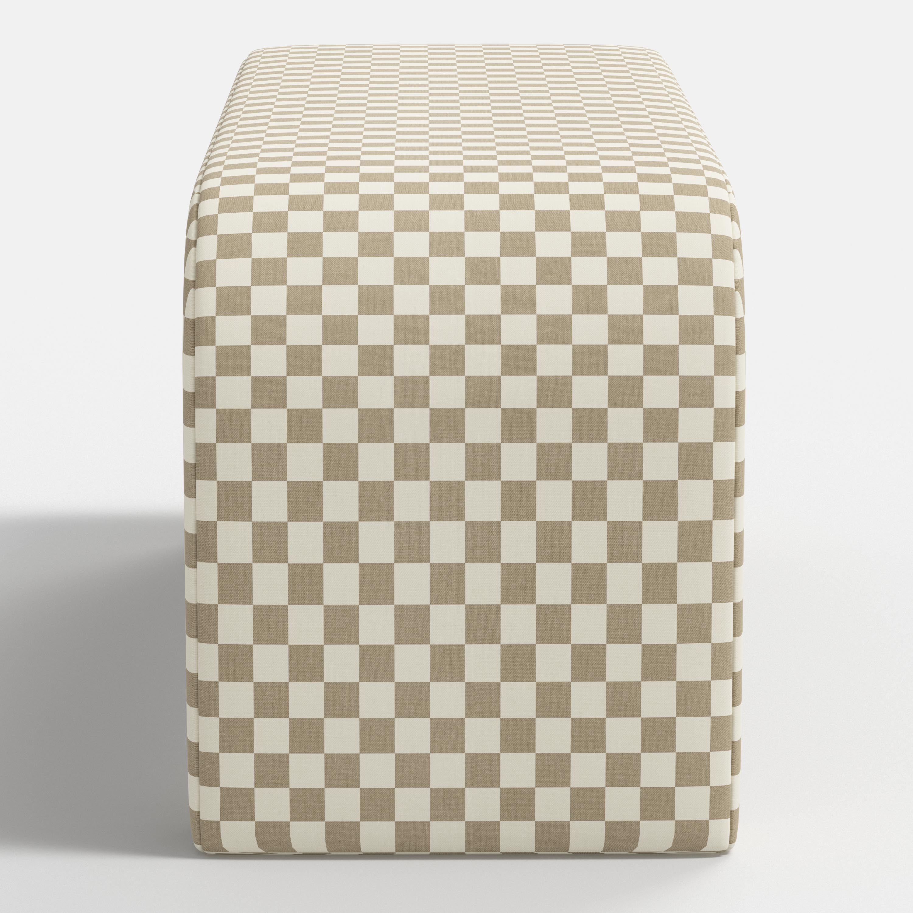 Checkered bench on a white background