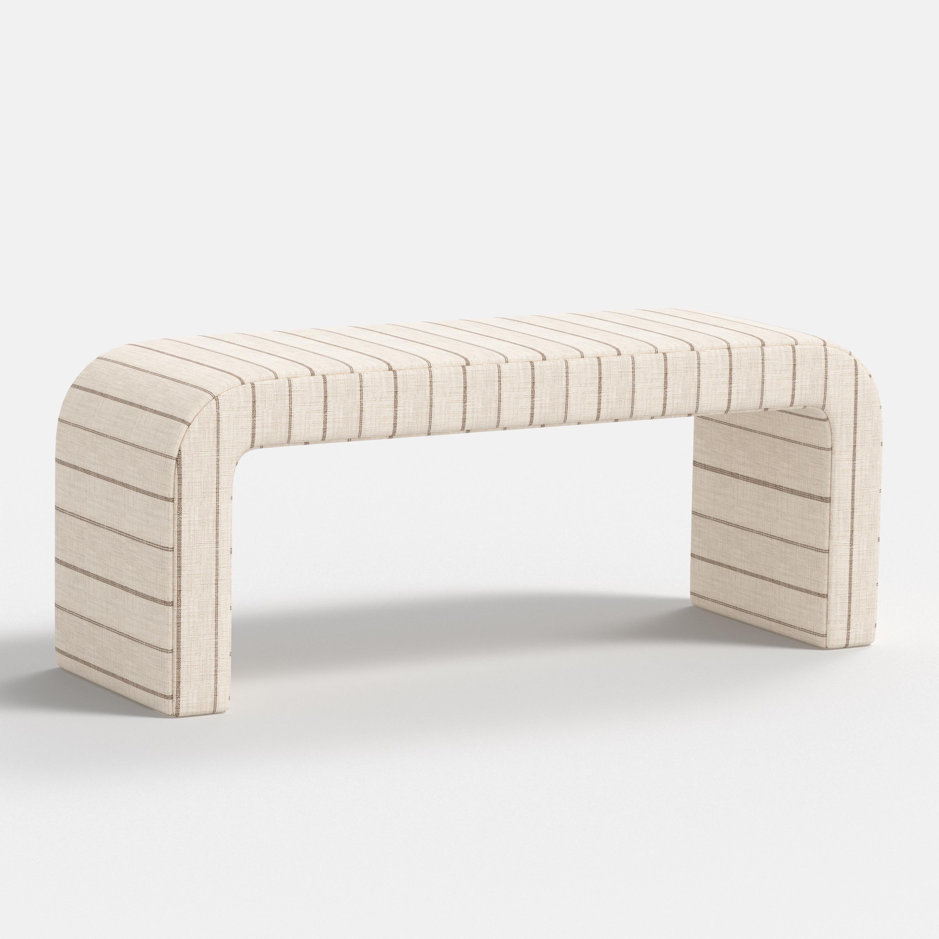 Striped bench on a white background