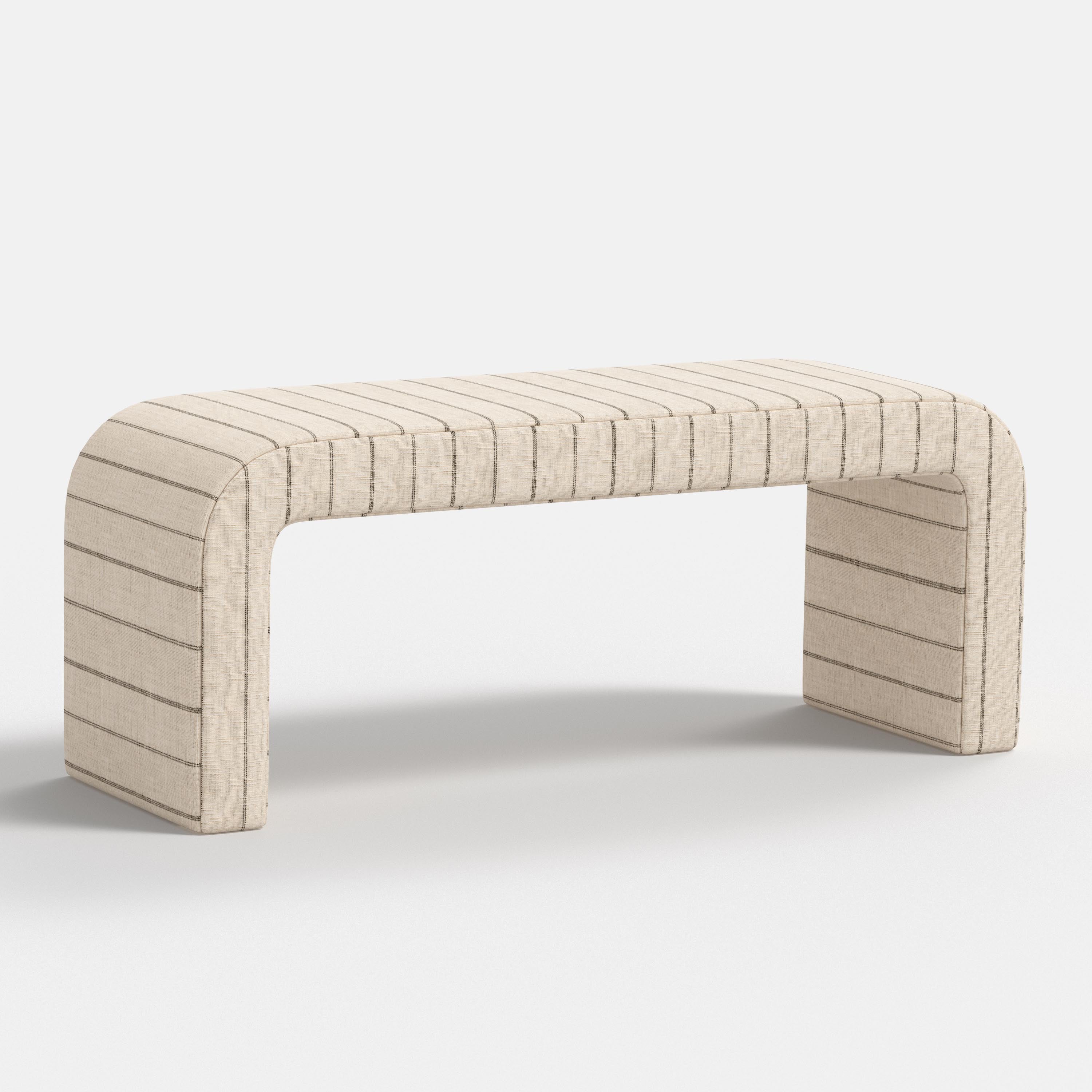 Striped bench on a white background