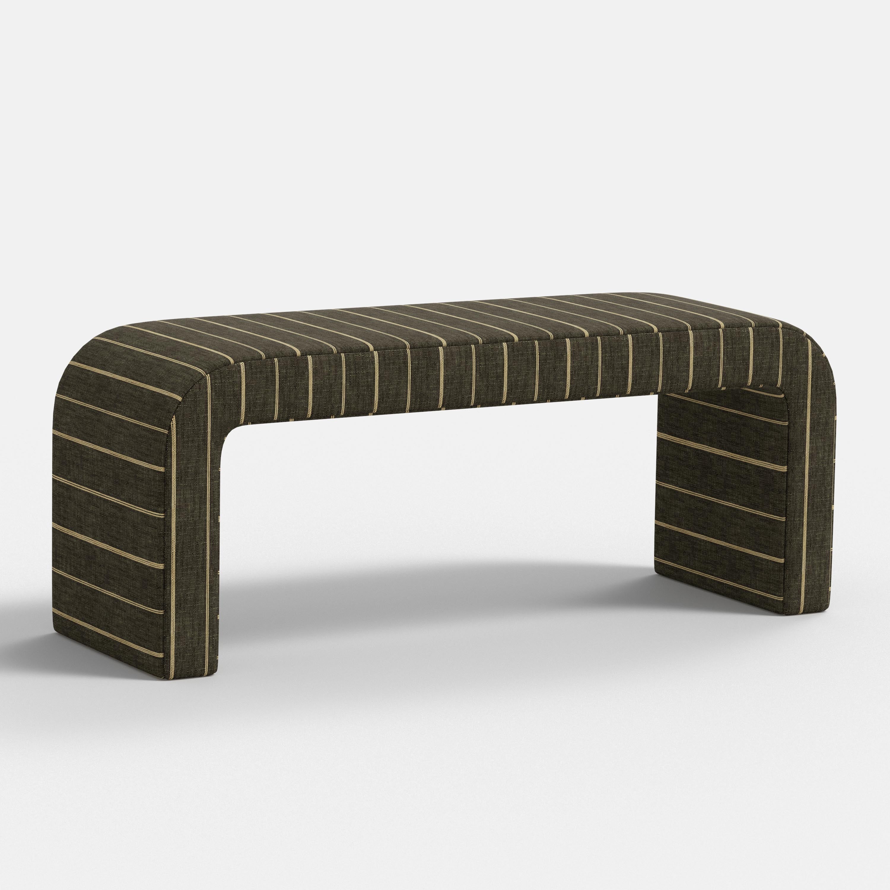 Striped bench on a white background