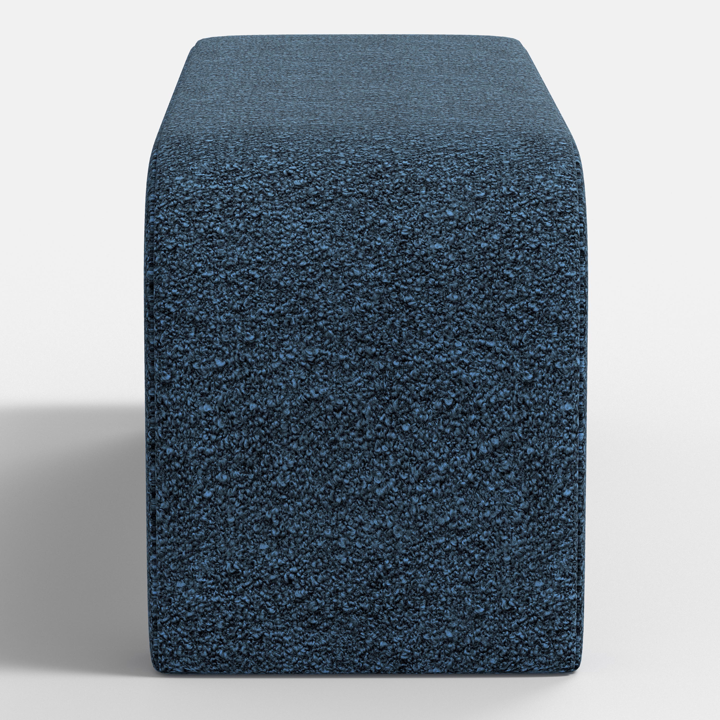 Blue textured bench on a white background