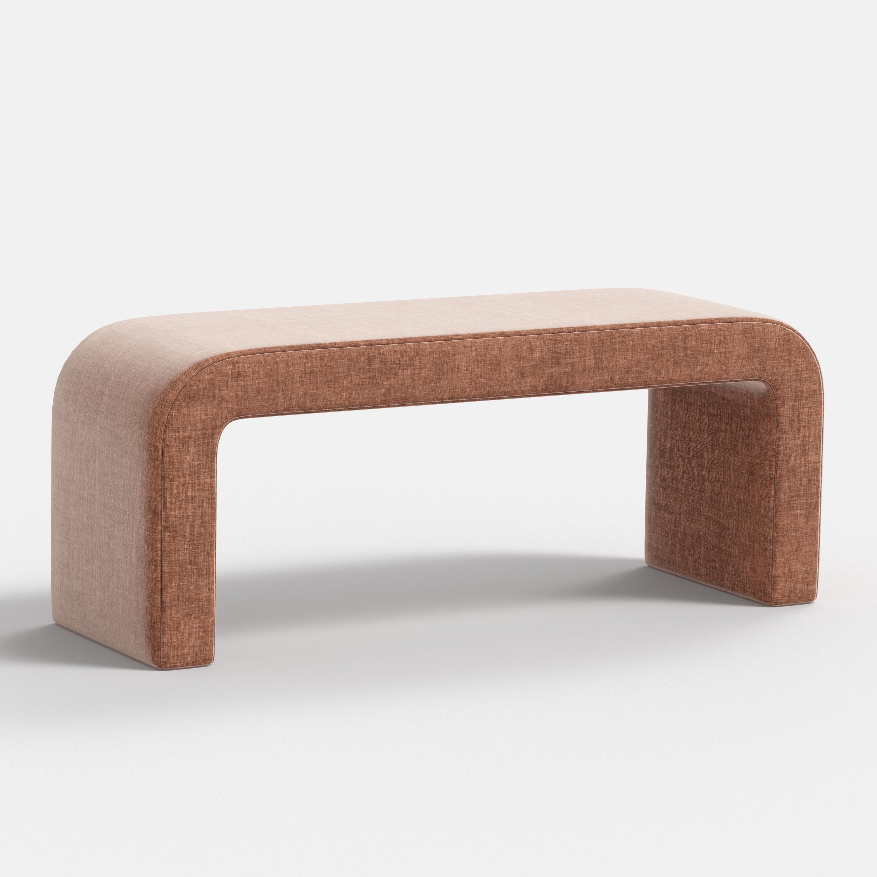 Rectangular bench with a two-tone design on a white background