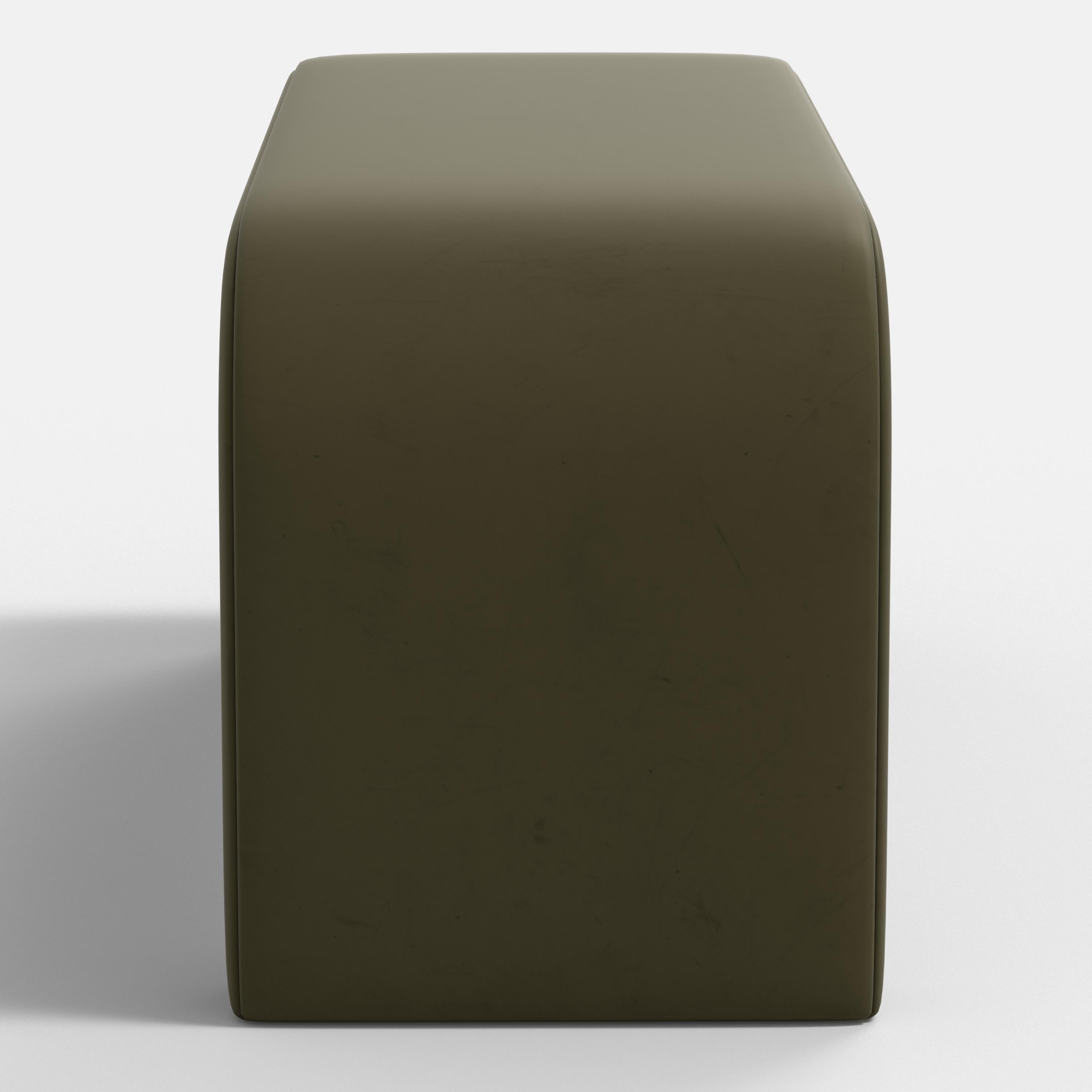 Green bench on a white background