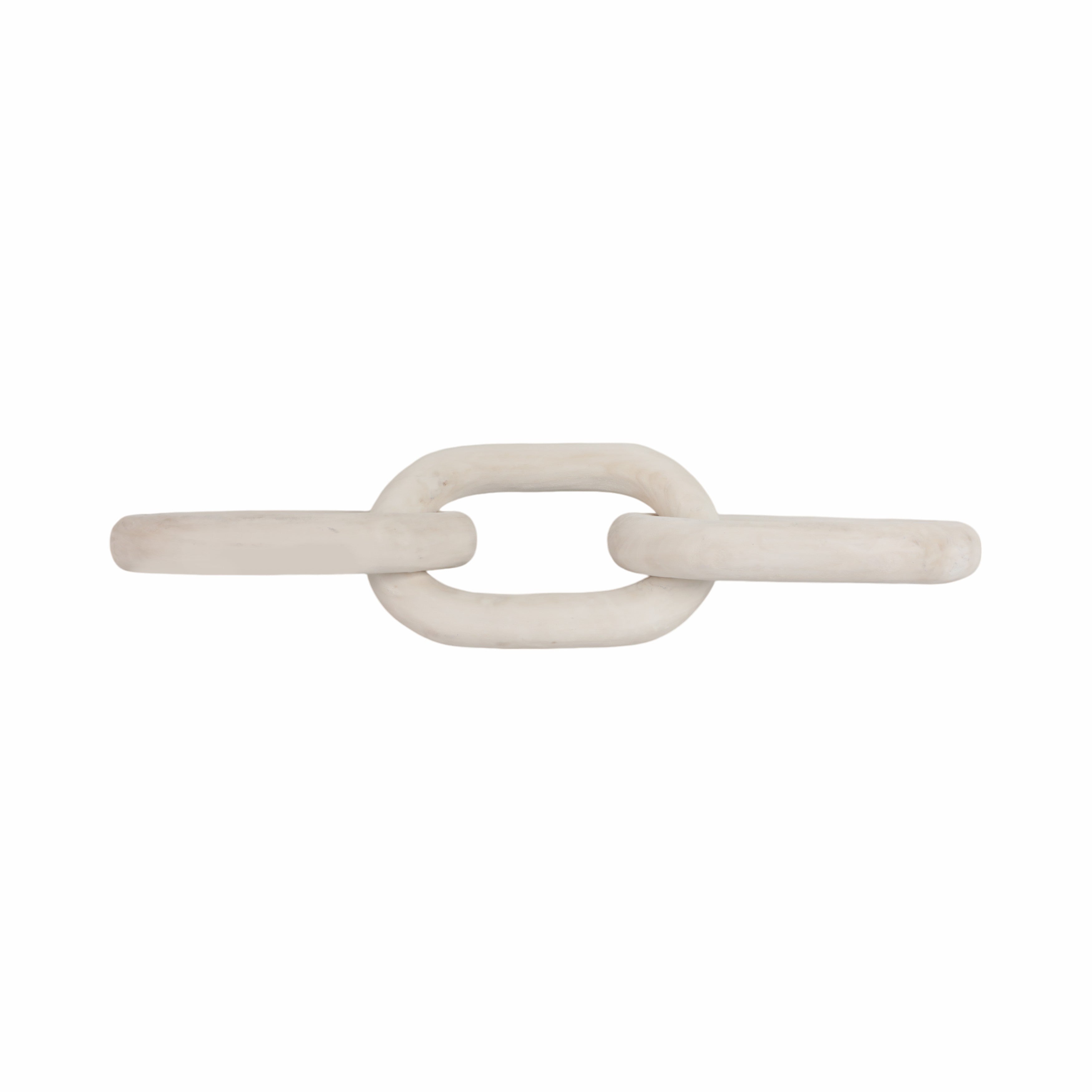 White ceramic chain link on a white background