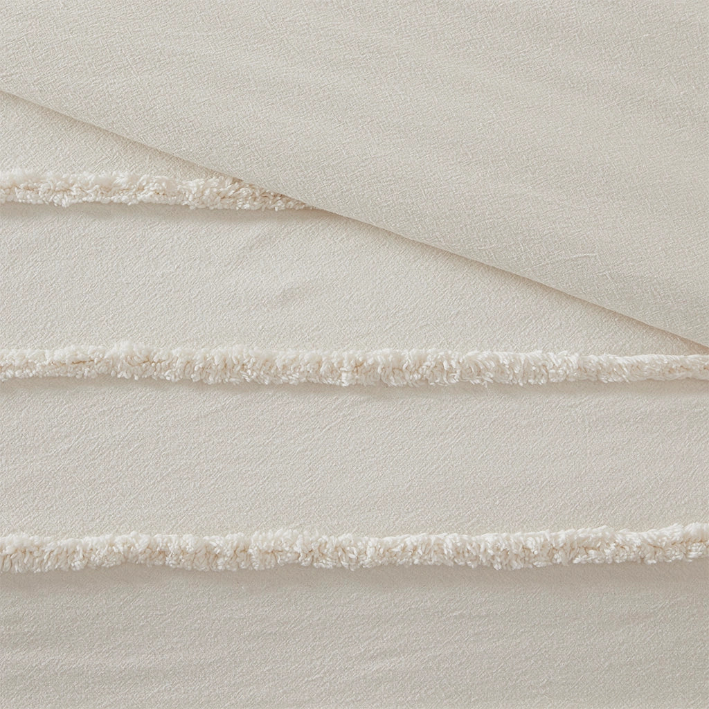 Chenille Stripes 3-Piece Duvet Cover Set