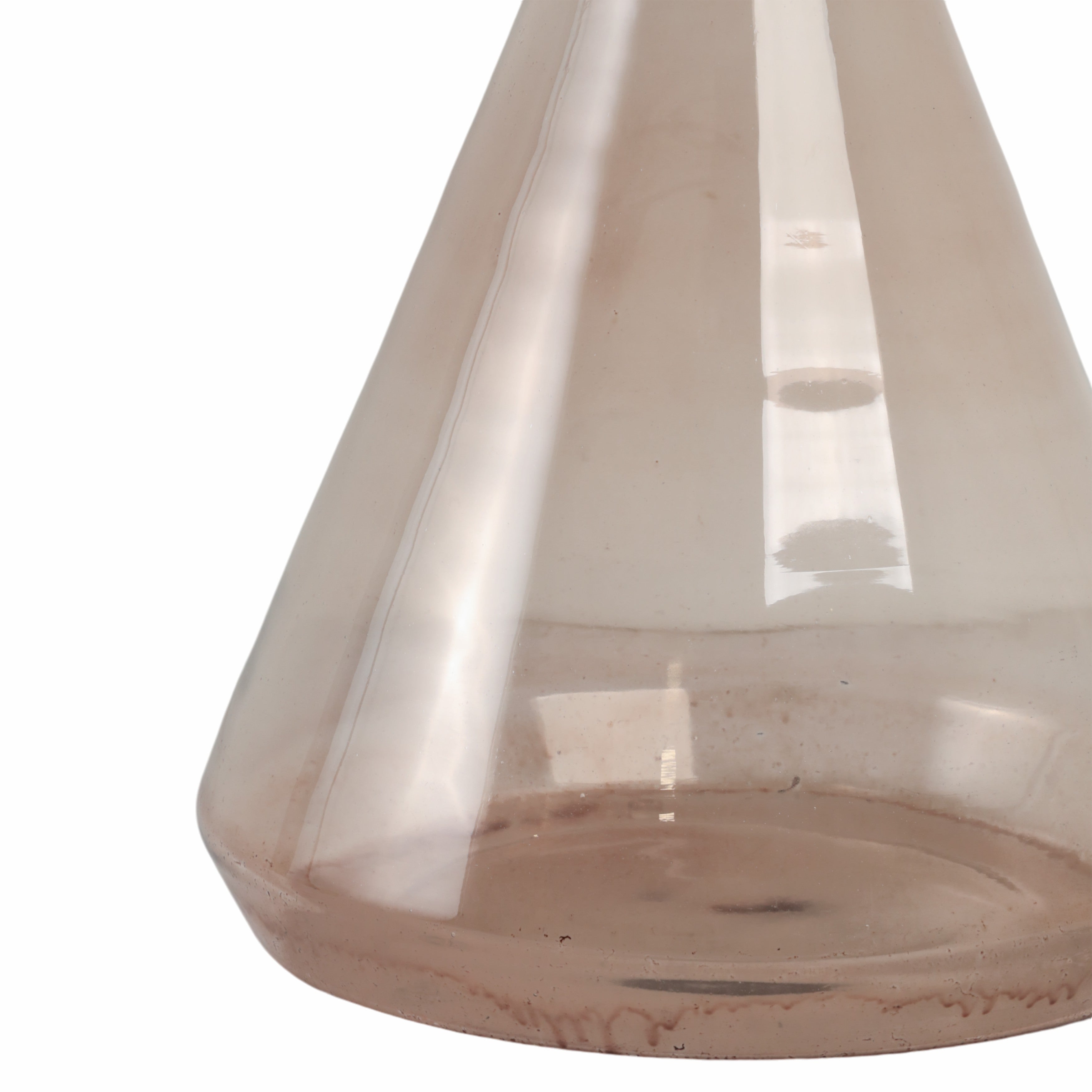 Clear glass vase on a white background