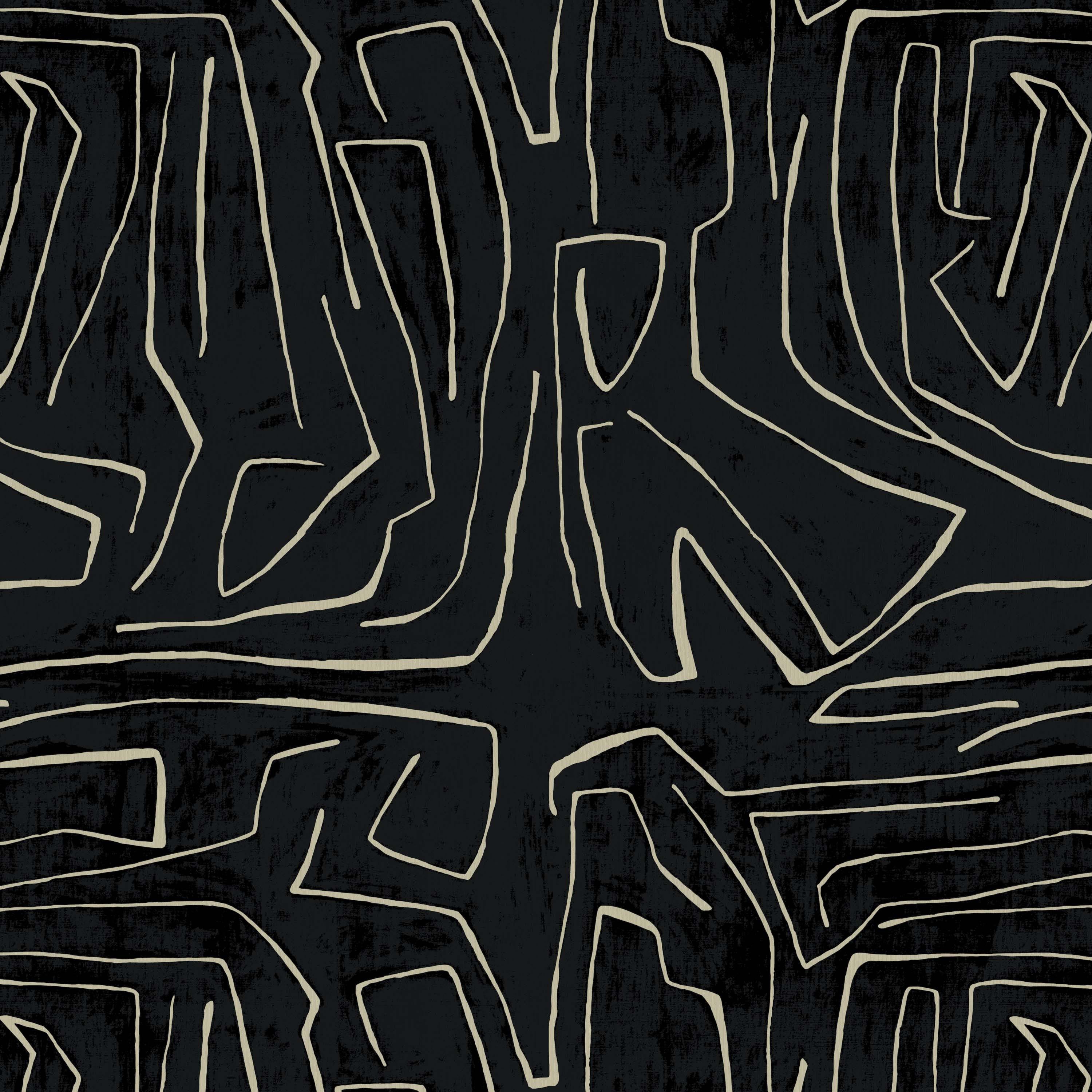 Abstract pattern of white lines on a black background