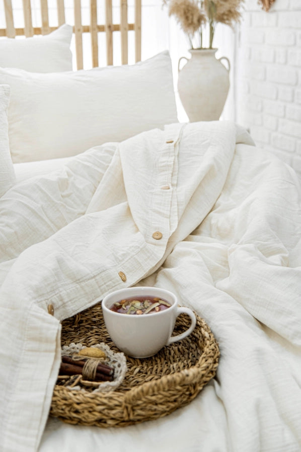 Gots Certified Organic Muslin Duvet Cover Set Natural Color