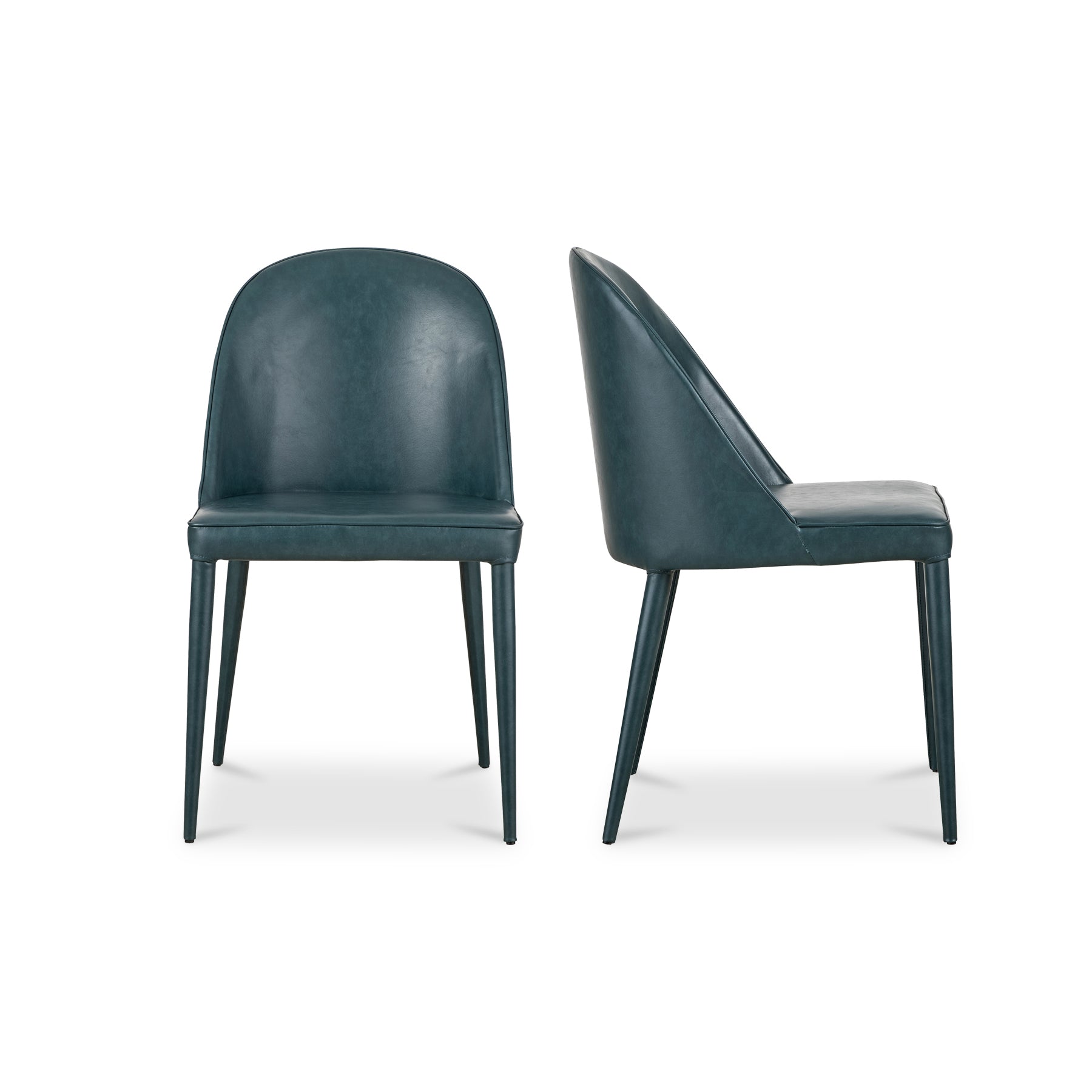 Two teal chairs on a white background