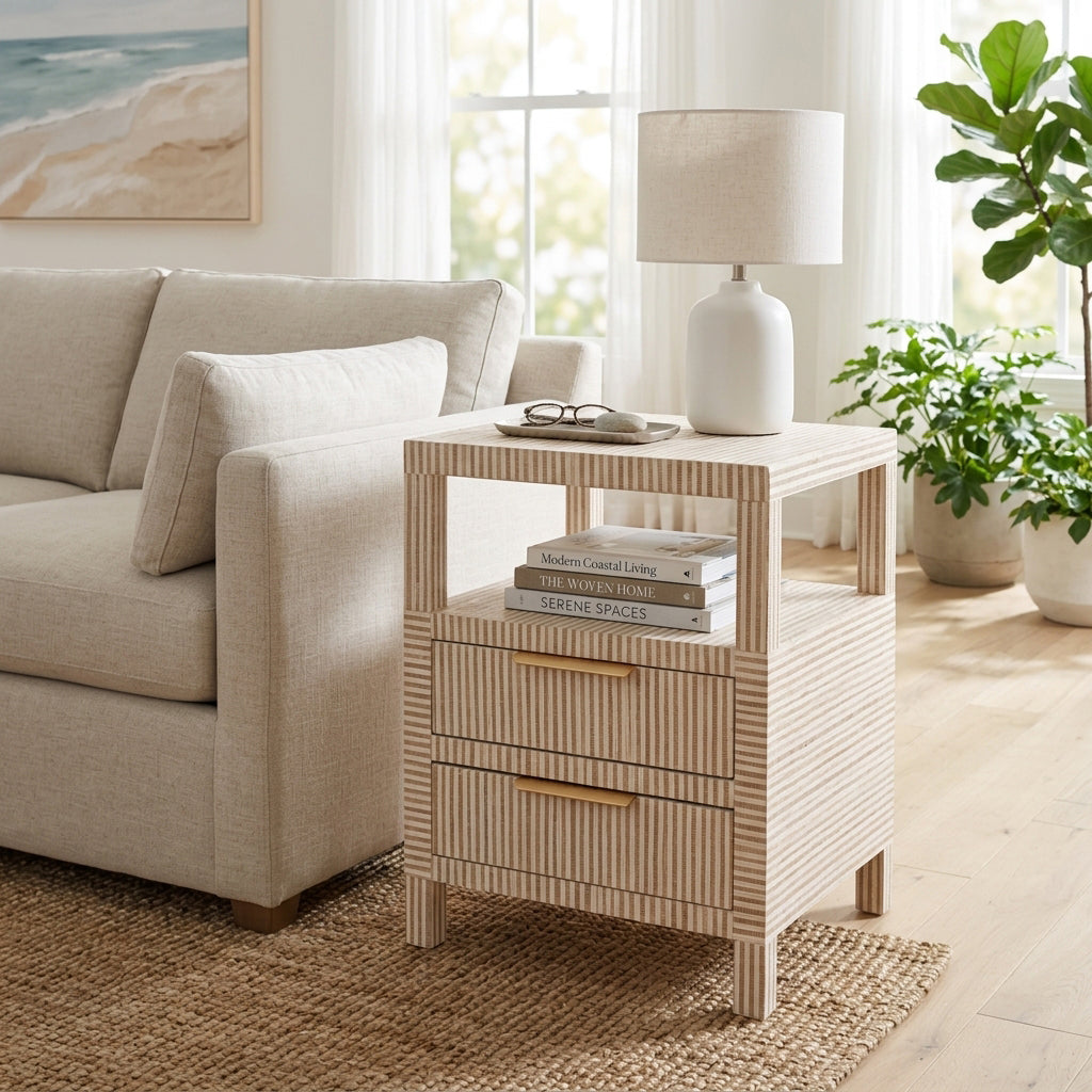 Sunniva Two-Drawer Side Table