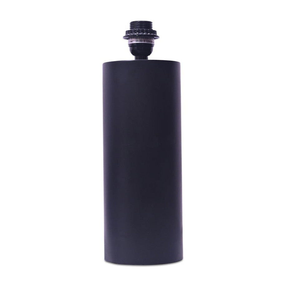 Black cylindrical base on a white background
