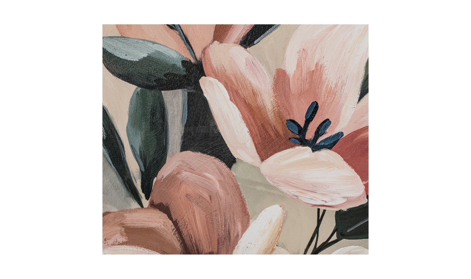 Framed artwork of floral design