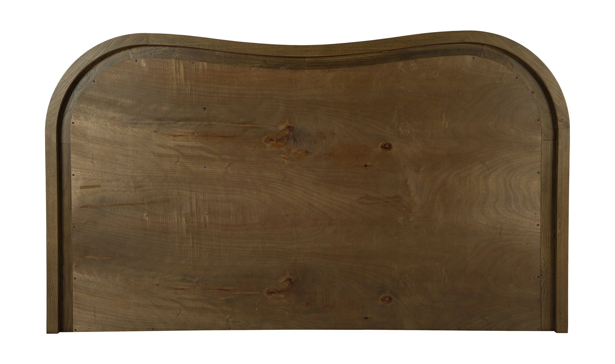 Back view of the Camilla Bed with a warm brown upholstered headboard