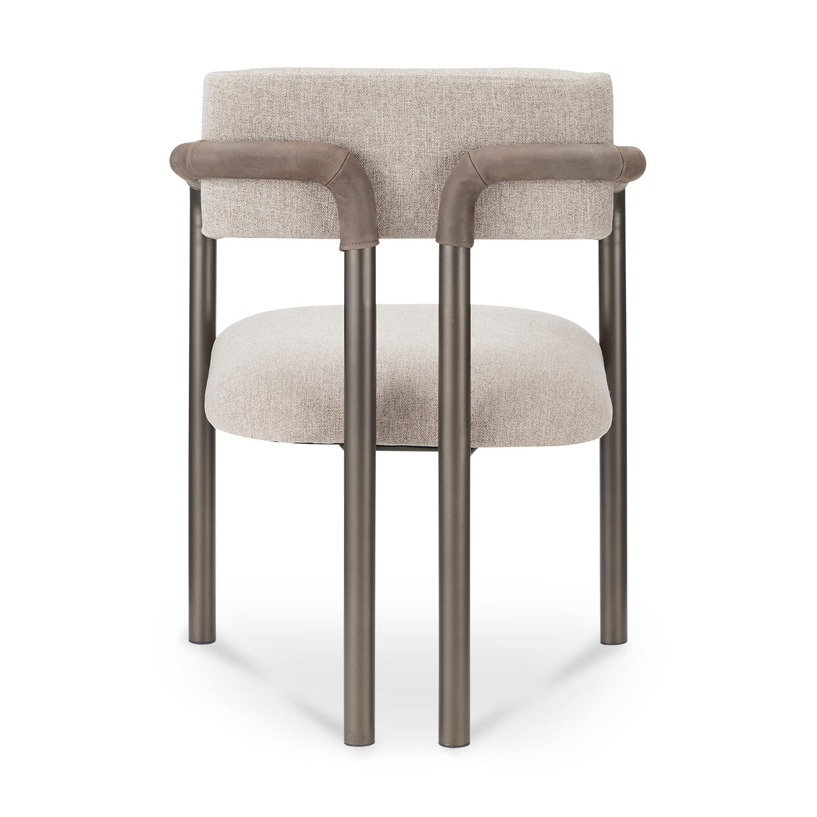 Pair of gray upholstered chairs on a white background