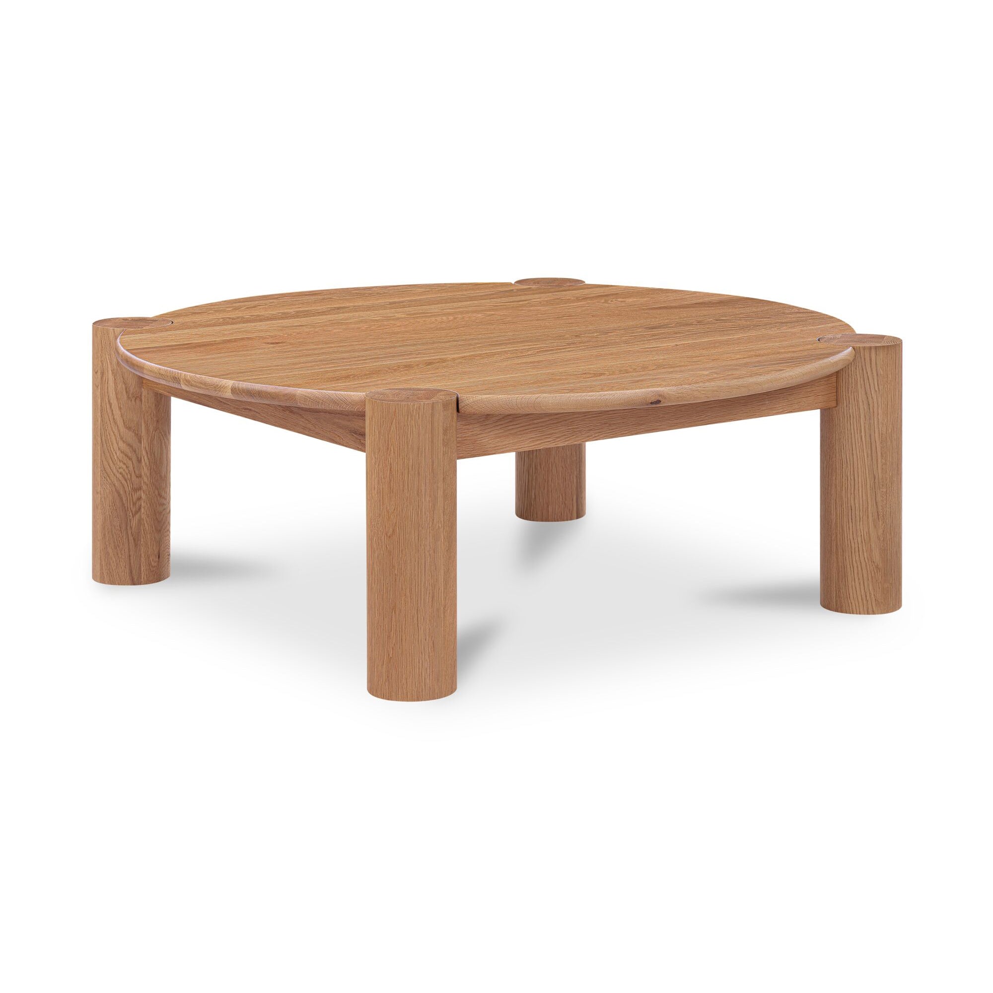 Wooden coffee table on a white background