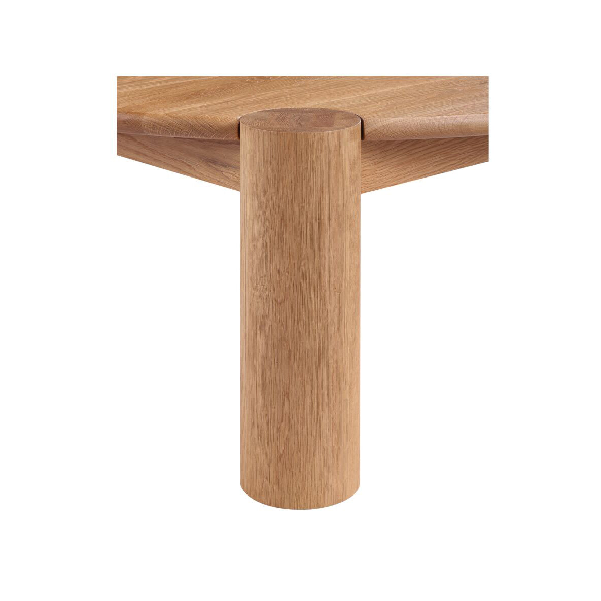 Wooden table leg on a white background