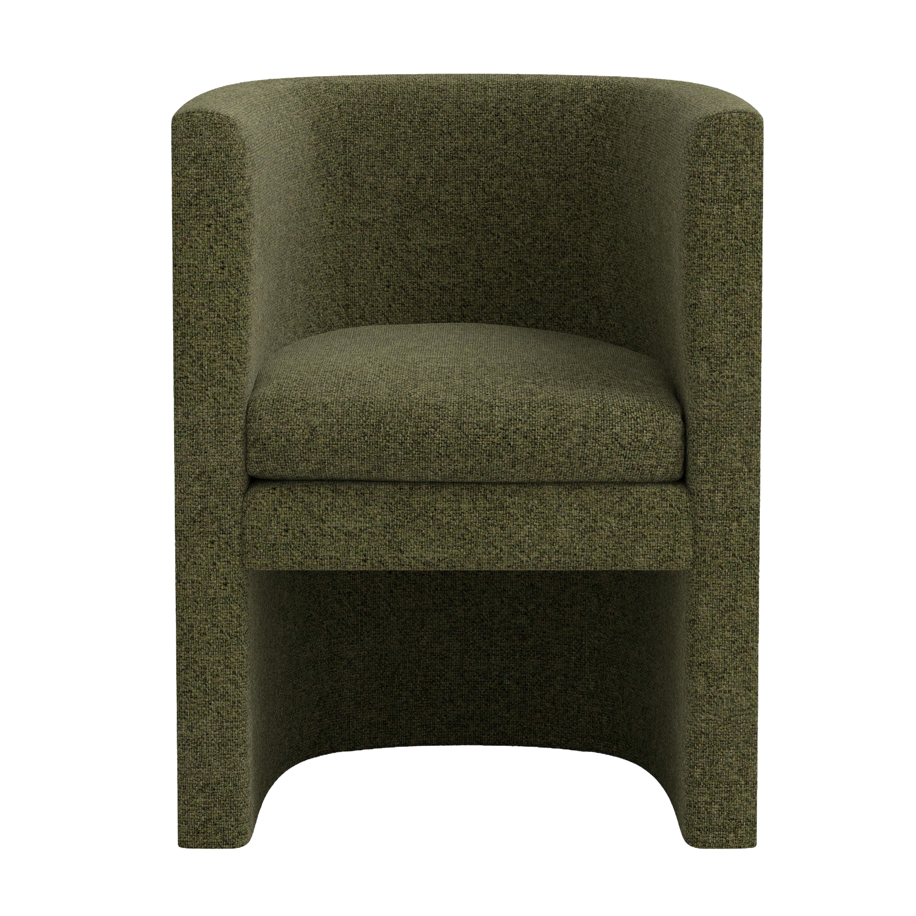 Green armchair on a white background