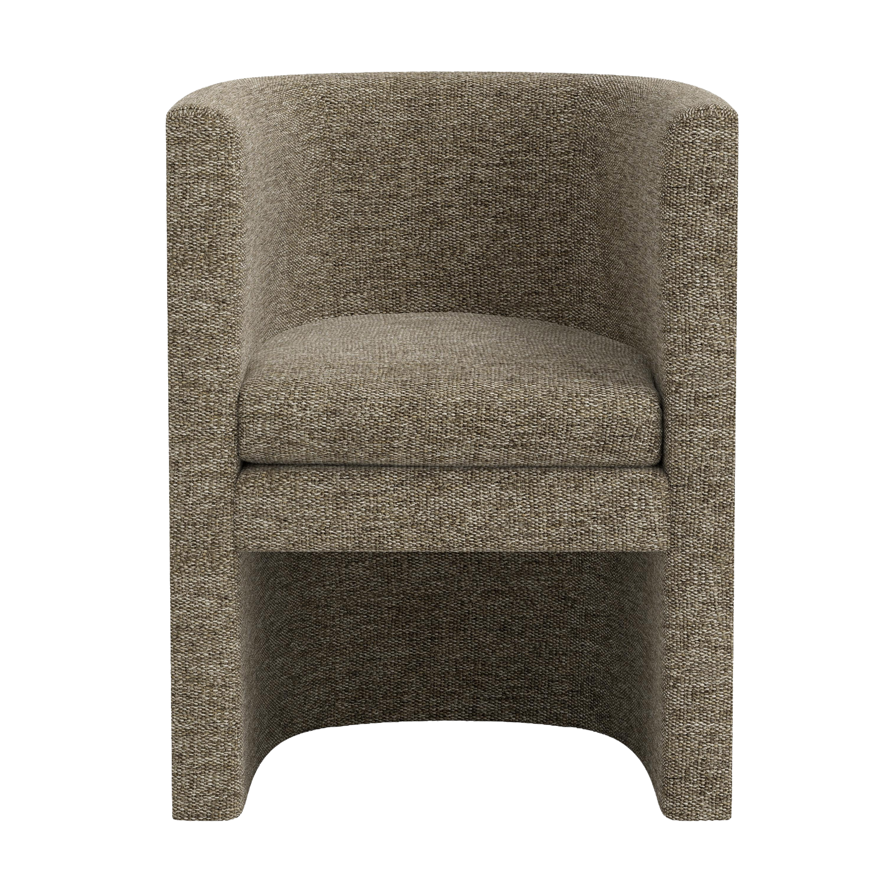 Grey textured armchair on a white background