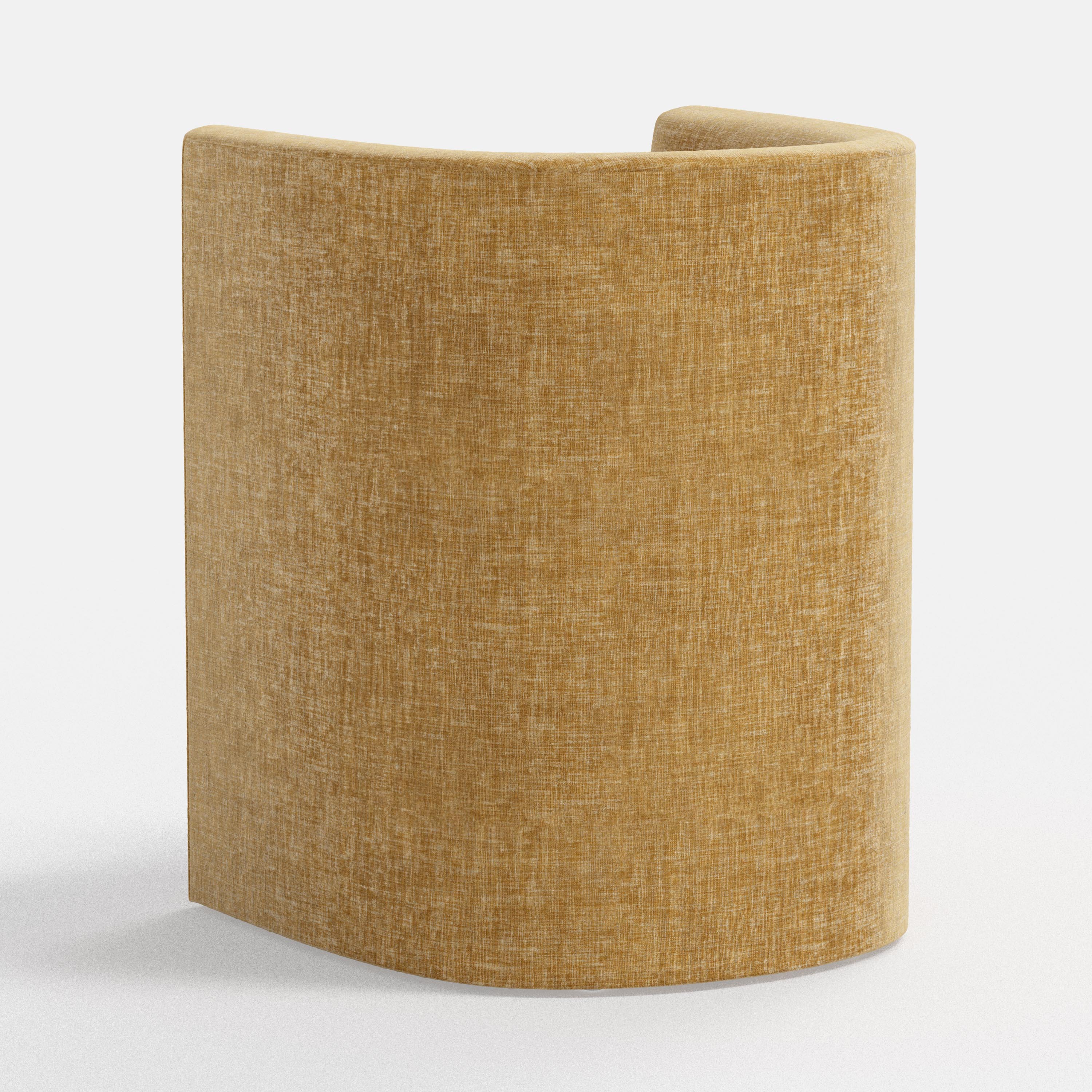 Brown armchair with beige cushion on a white background