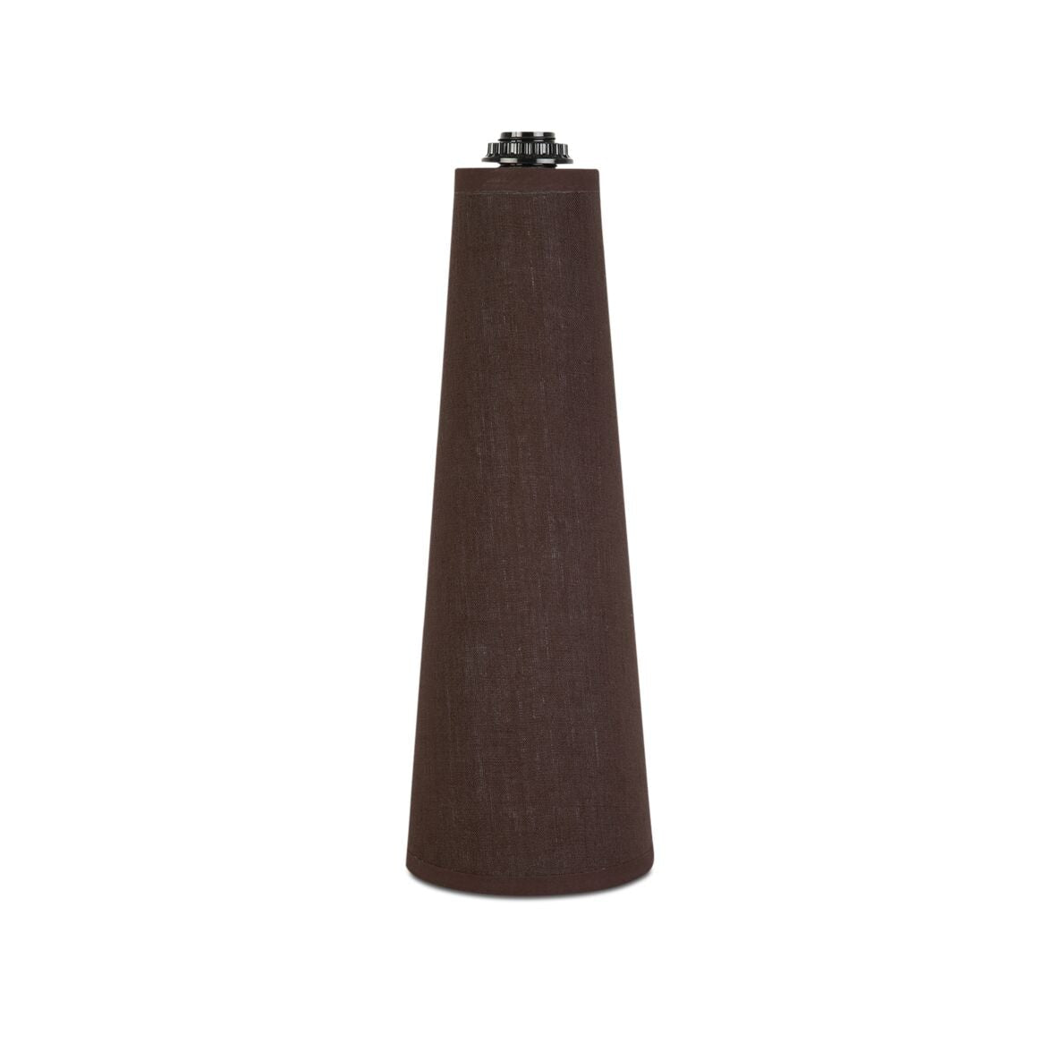 Brown fabric-wrapped table lamp base