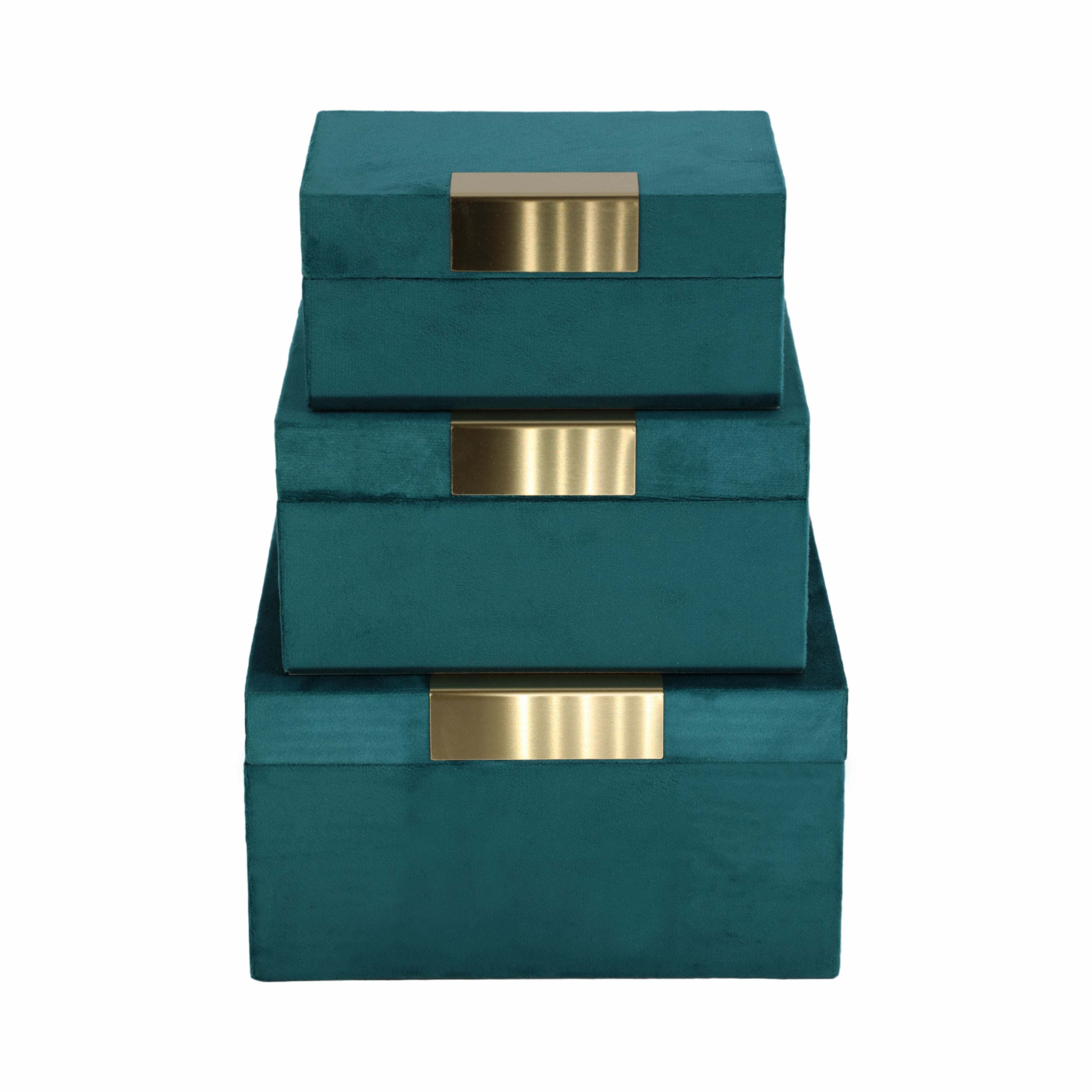 Sylvian Velvet Jewelry Boxes, Set of 3