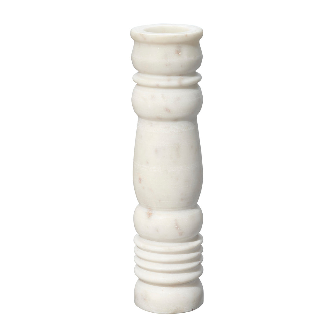 White marble candle holder on a white background