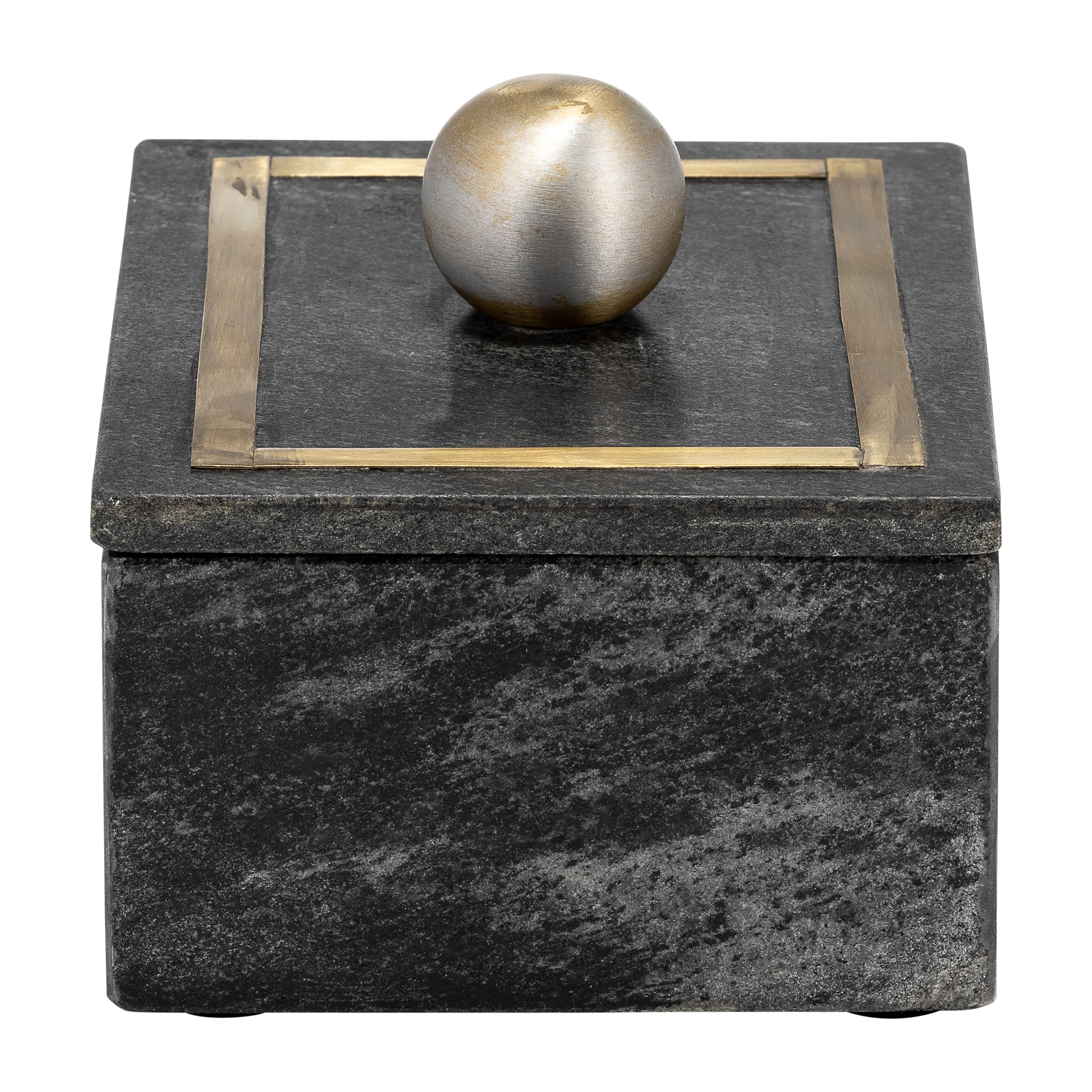 Marble Rectangular Box with Black Knob