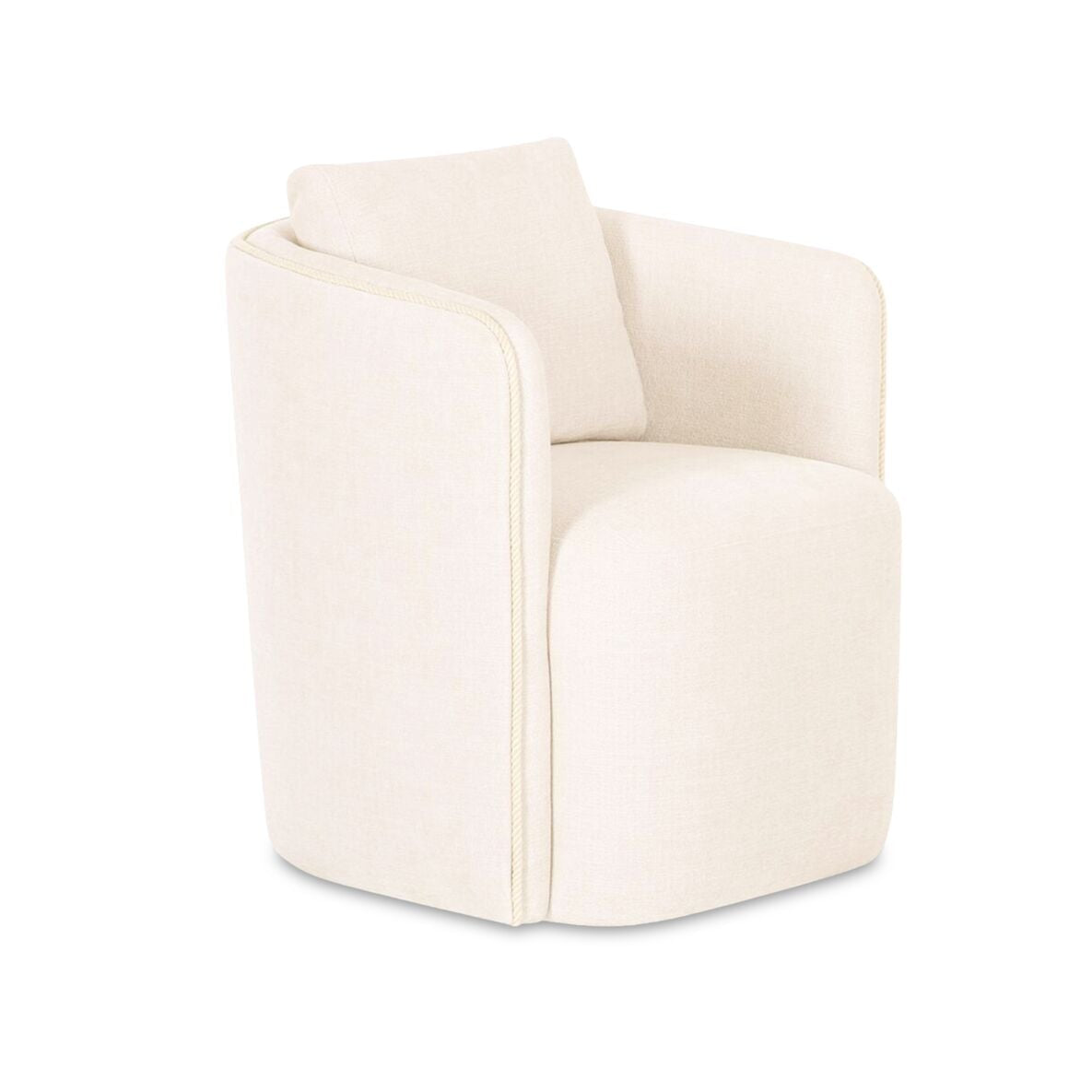 White swivel armchair on a white background