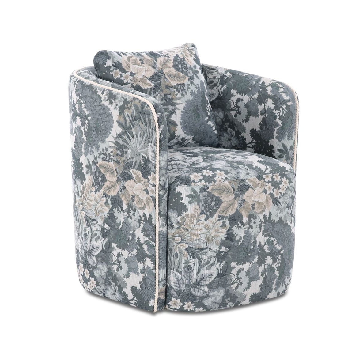 Floral patterned armchair on a white background