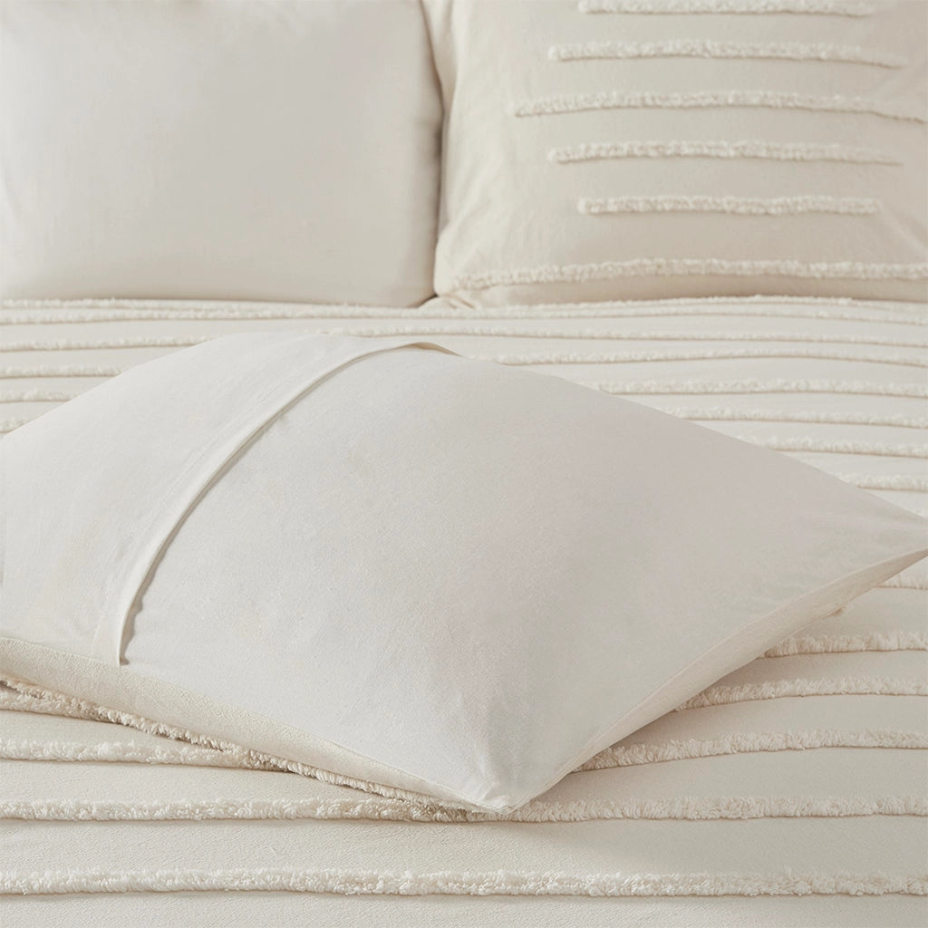 Chenille Stripes 3-Piece Duvet Cover Set