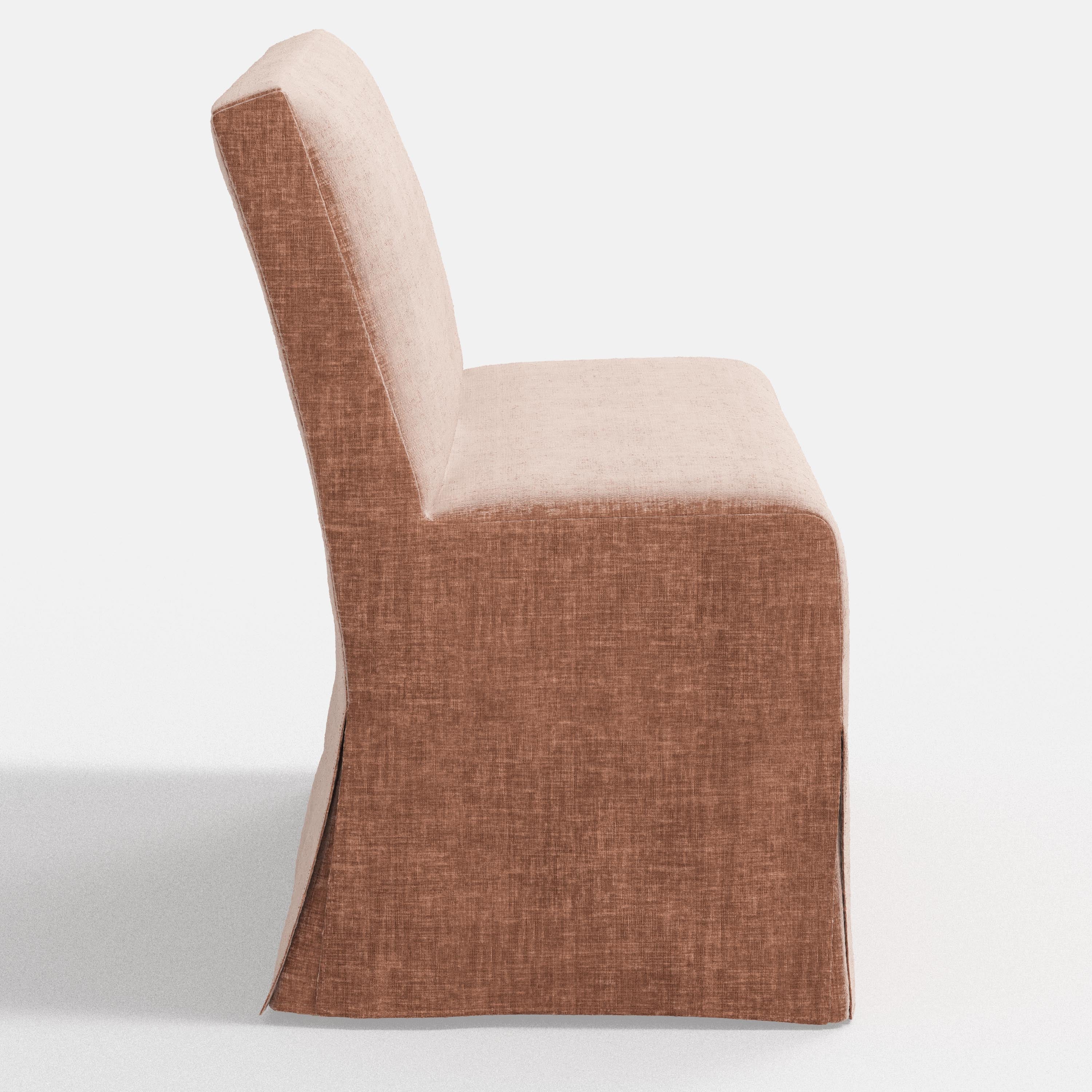 Brown upholstered bench on a white background