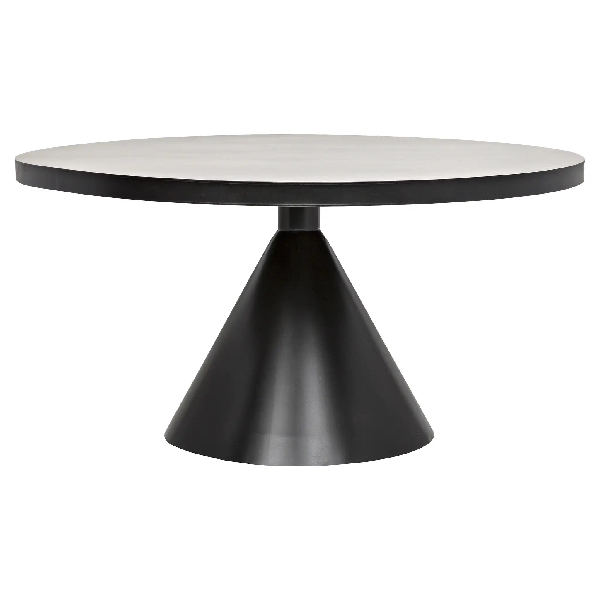 Round table with a black base