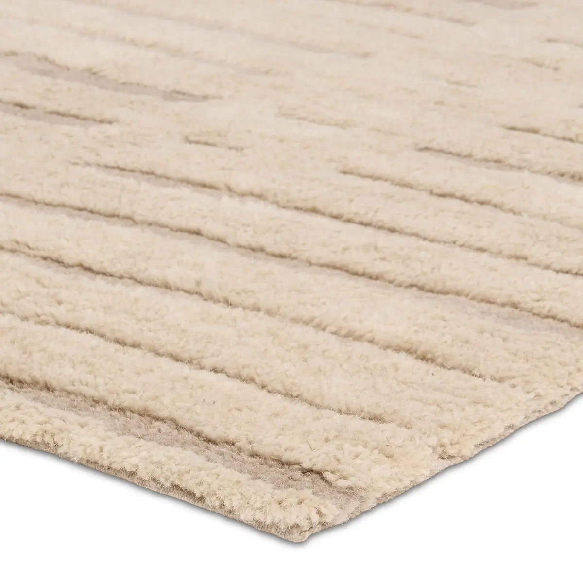 Beige textured rug on a white background