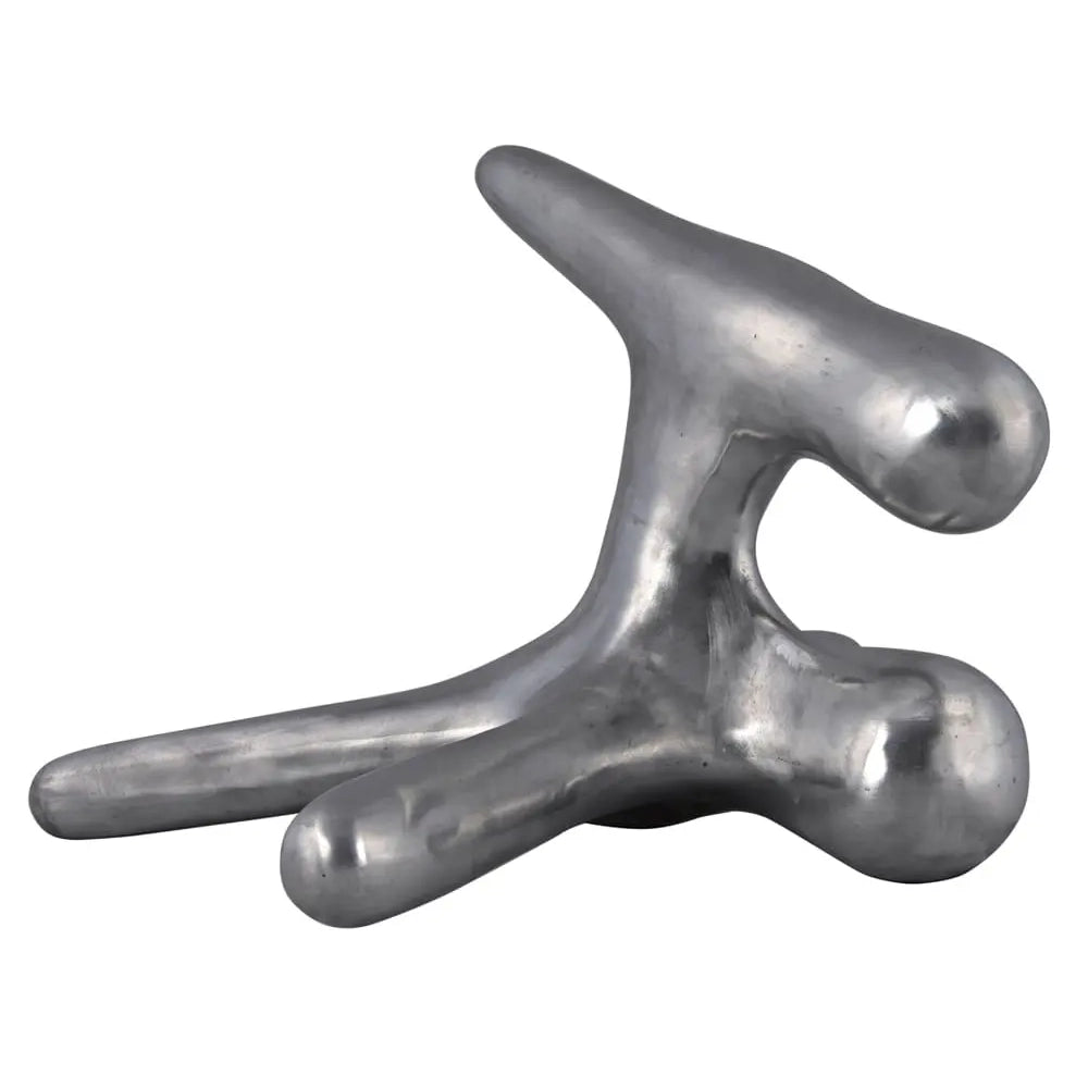Metallic knot-like object on a white background