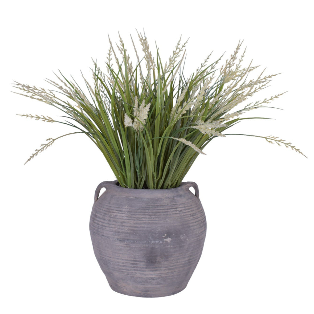 UV Treated Grass in Vintage Clay Pot