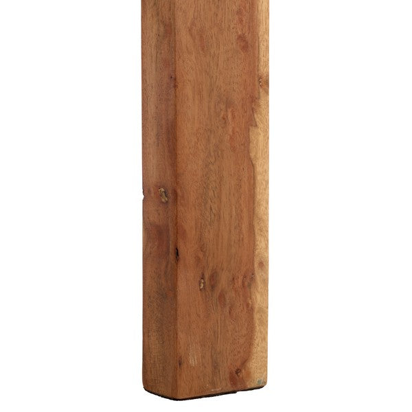 Wooden block with a natural finish on a white background