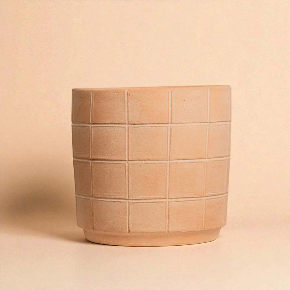 Grid Terracotta Planter - Large