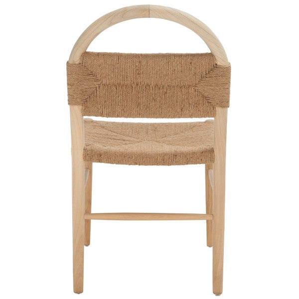 Chair with woven backrest and seat on a white background