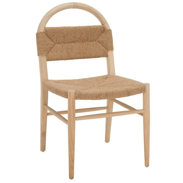 Chair with woven backrest and seat on a white background
